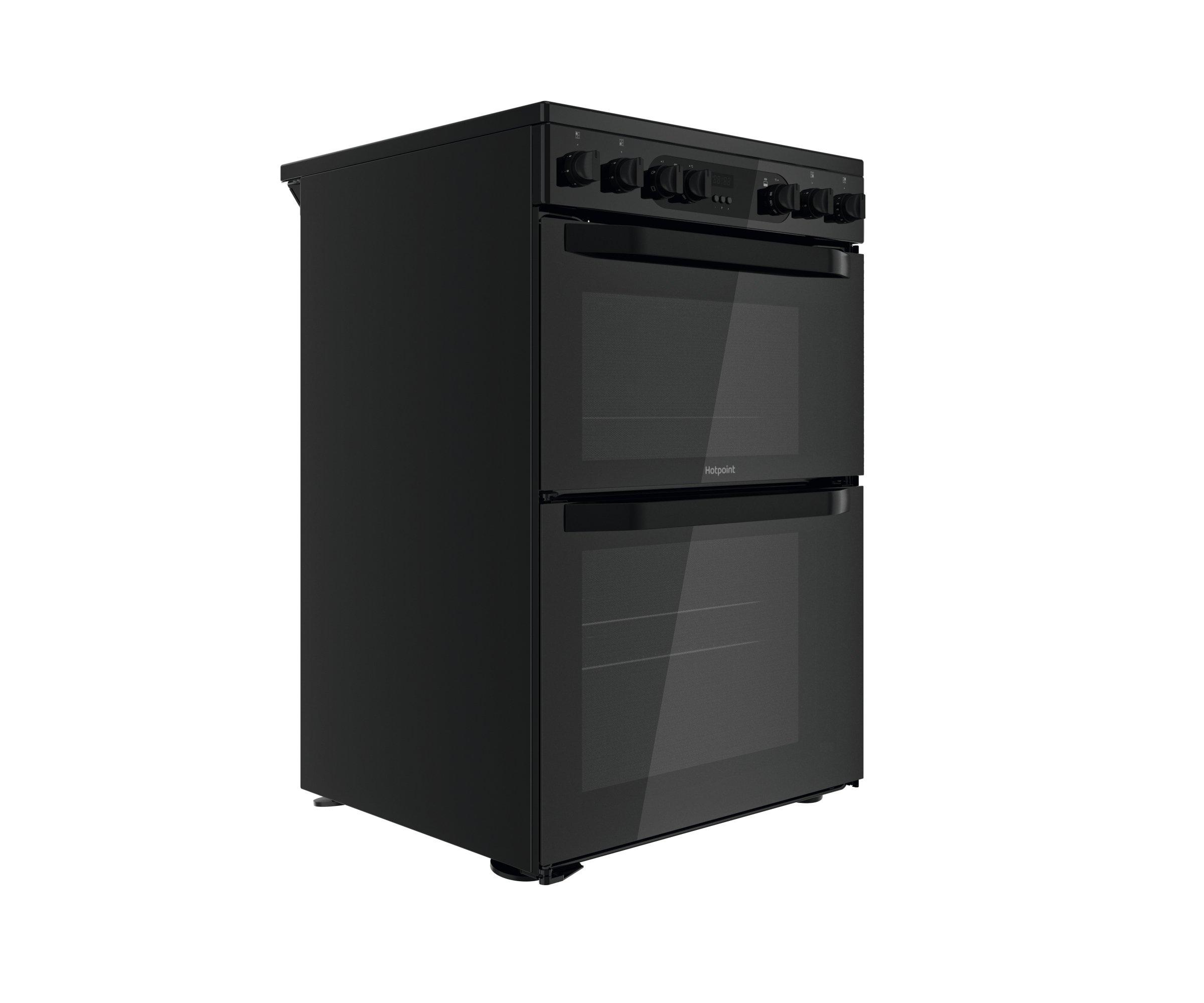 Hotpoint HDEU67V9C2B/UK 60cm Double Oven Electric Cooker with Ceramic Hob - Black thumbnail image