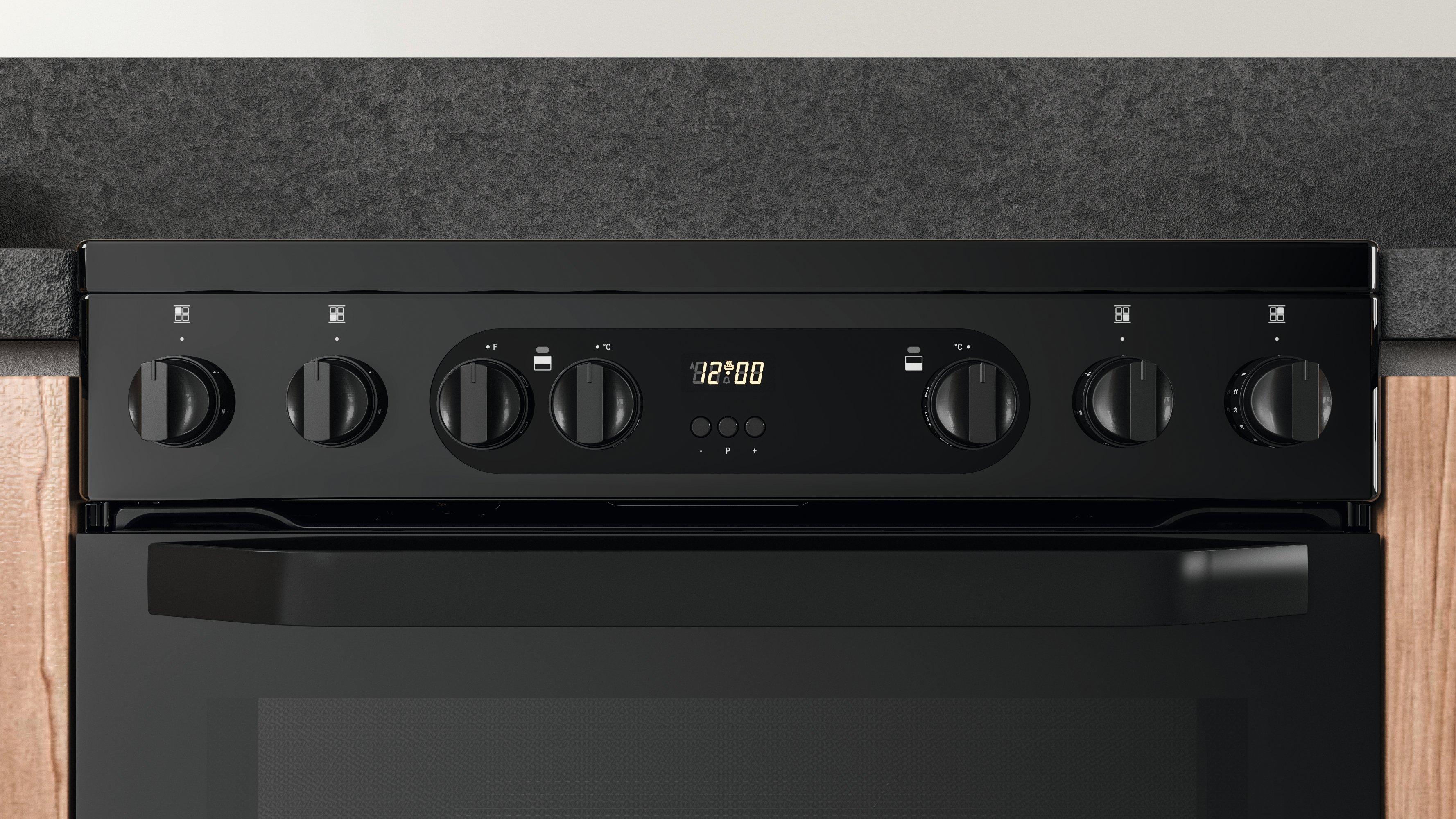 Hotpoint HDEU67V9C2B/UK 60cm Double Oven Electric Cooker with Ceramic Hob - Black thumbnail image