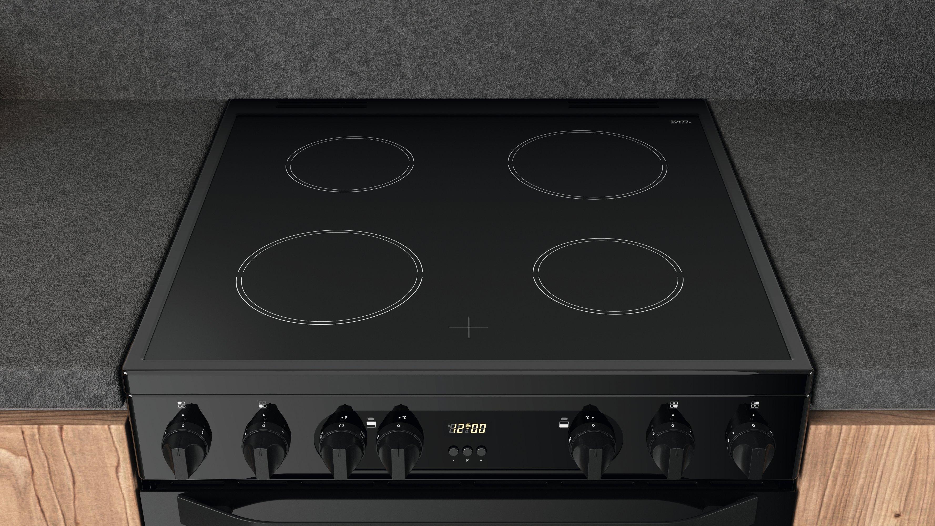 Hotpoint HDEU67V9C2B/UK 60cm Double Oven Electric Cooker with Ceramic Hob - Black thumbnail image