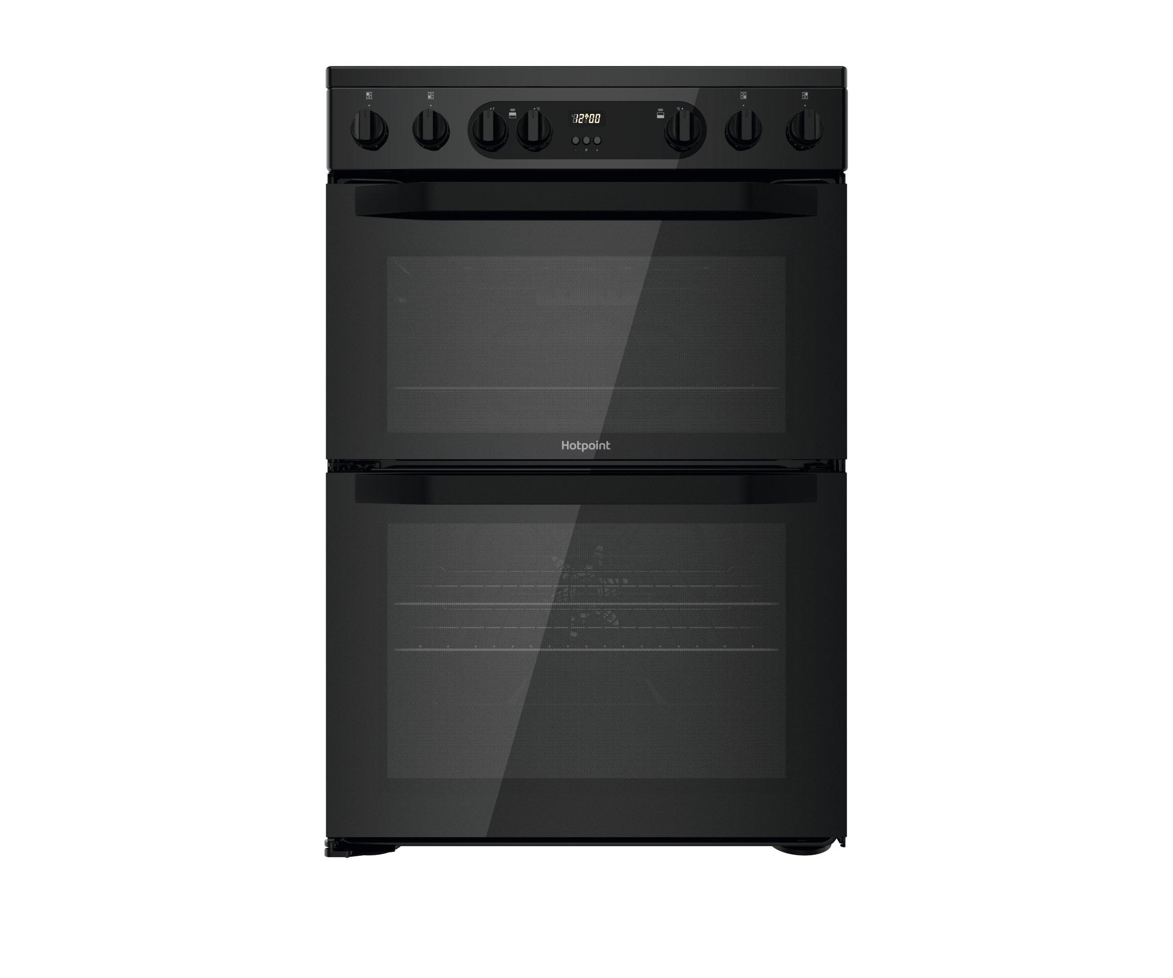 Hotpoint HDEU67V9C2B/UK 60cm Double Oven Electric Cooker with Ceramic Hob - Black thumbnail image