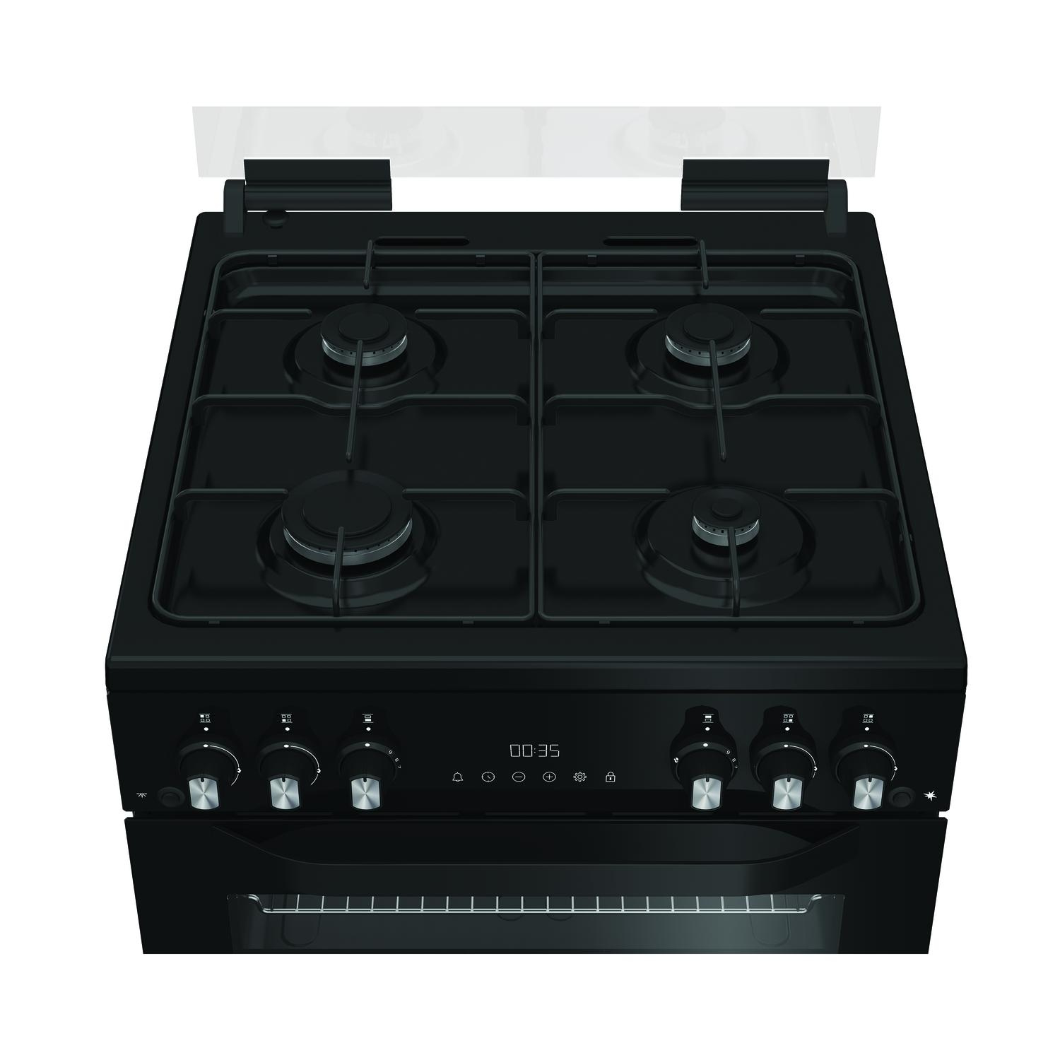 Hotpoint HDG6GDCB1 60cm Double Oven Gas Cooker with Gas Hob - Black thumbnail image