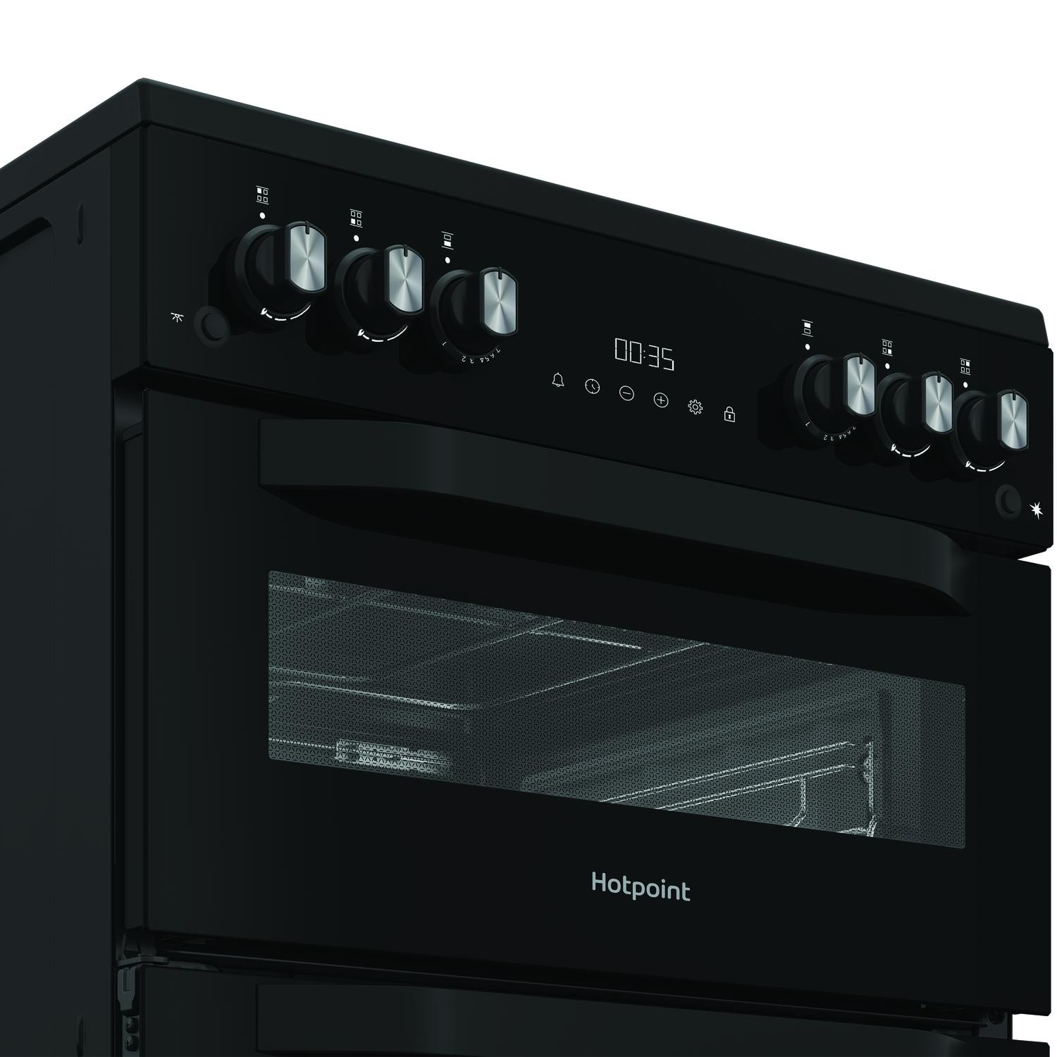 Hotpoint HDG6GDCB1 60cm Double Oven Gas Cooker with Gas Hob - Black thumbnail image