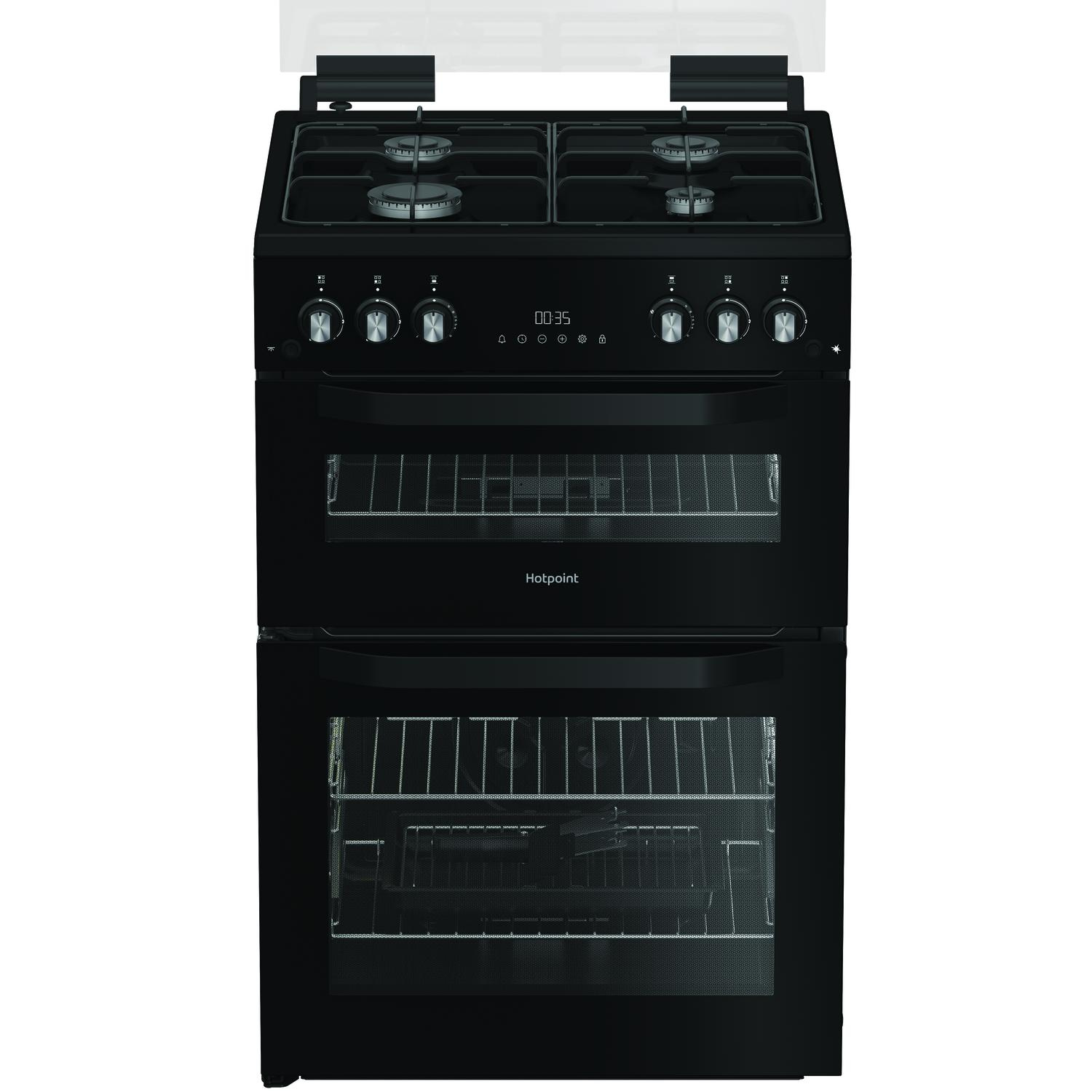 Hotpoint HDG6GDCB1 60cm Double Oven Gas Cooker with Gas Hob - Black thumbnail image