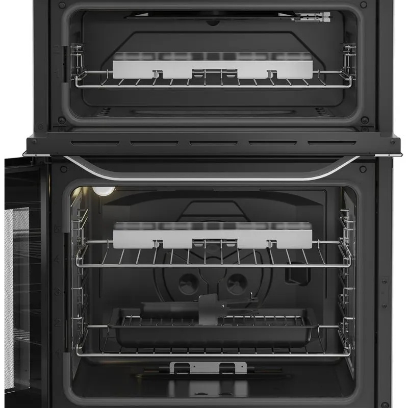 Hotpoint HDG6GDCWX 60cm Gas Double Oven Cooker with Glass Lid - Stainless Steel Finish thumbnail image
