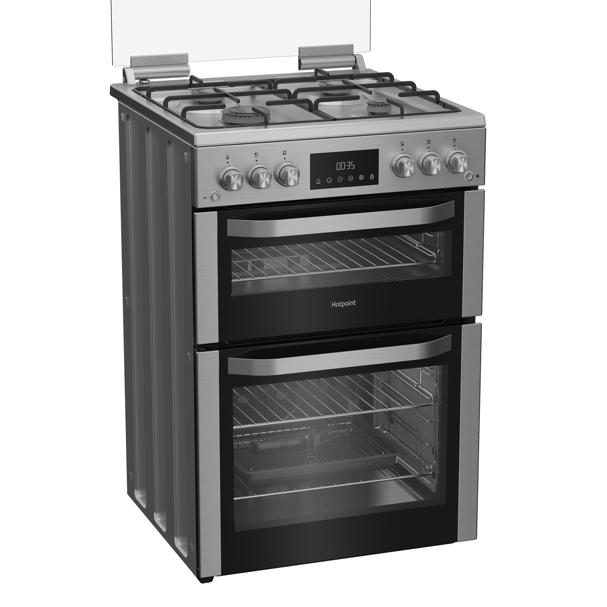 Hotpoint HDG6GDCX 60cm Double Oven Gas Cooker with Gas Hob - Stainless Steel thumbnail image
