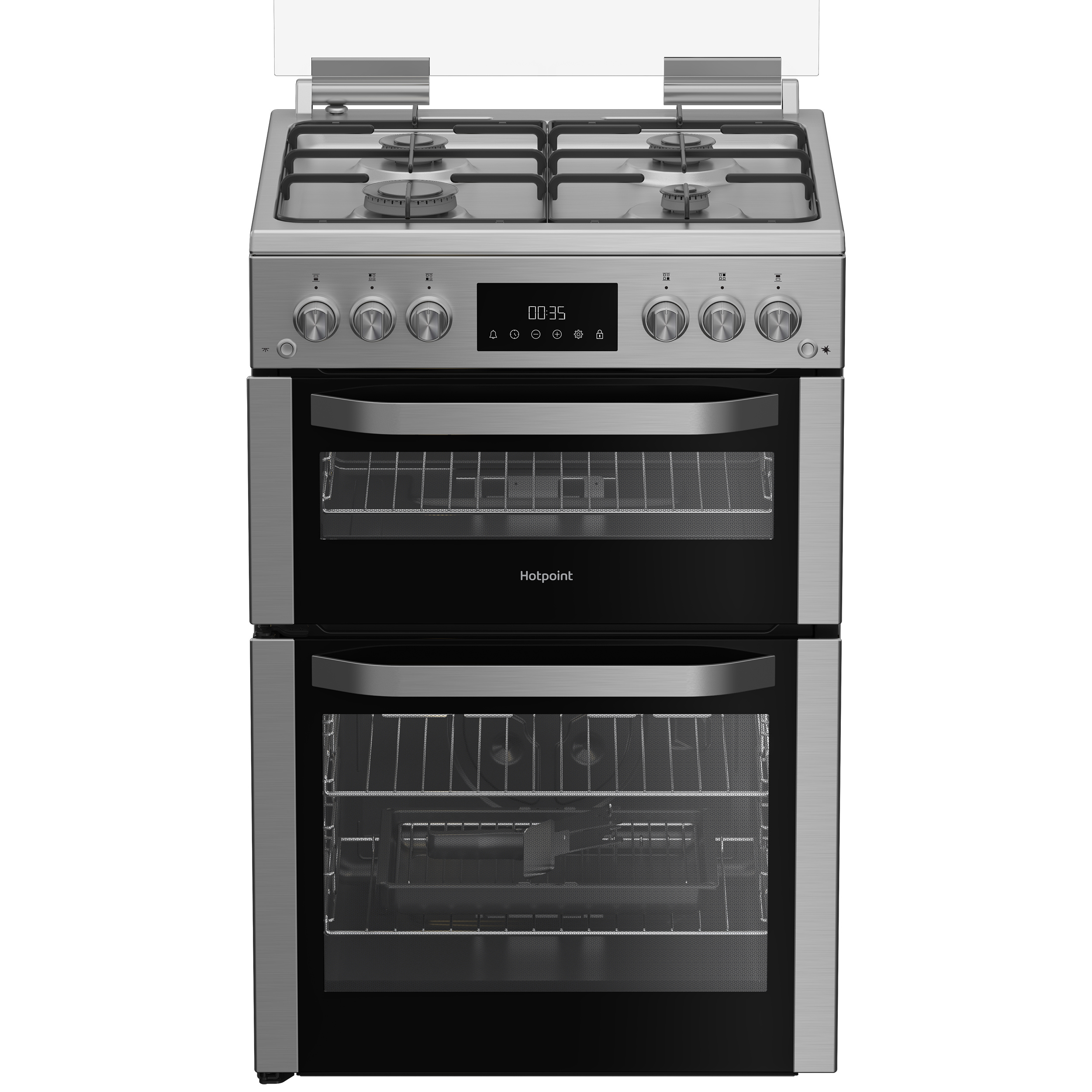 Hotpoint HDG6GDCX 60cm Double Oven Gas Cooker with Gas Hob - Stainless Steel thumbnail image