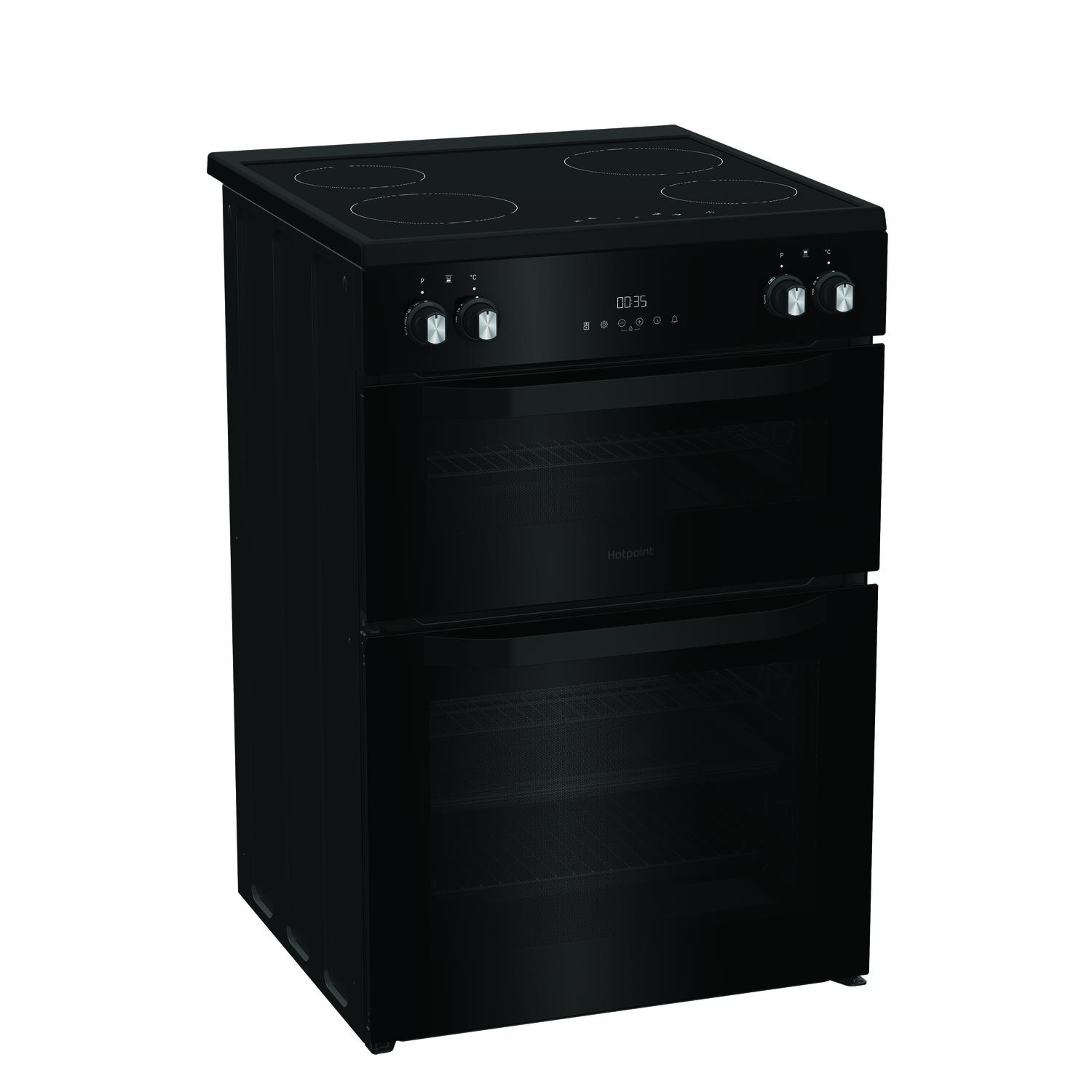 Hotpoint HDME6VDC2AB 60cm Double Oven Electric Cooker with Ceramic Hob - Black thumbnail image