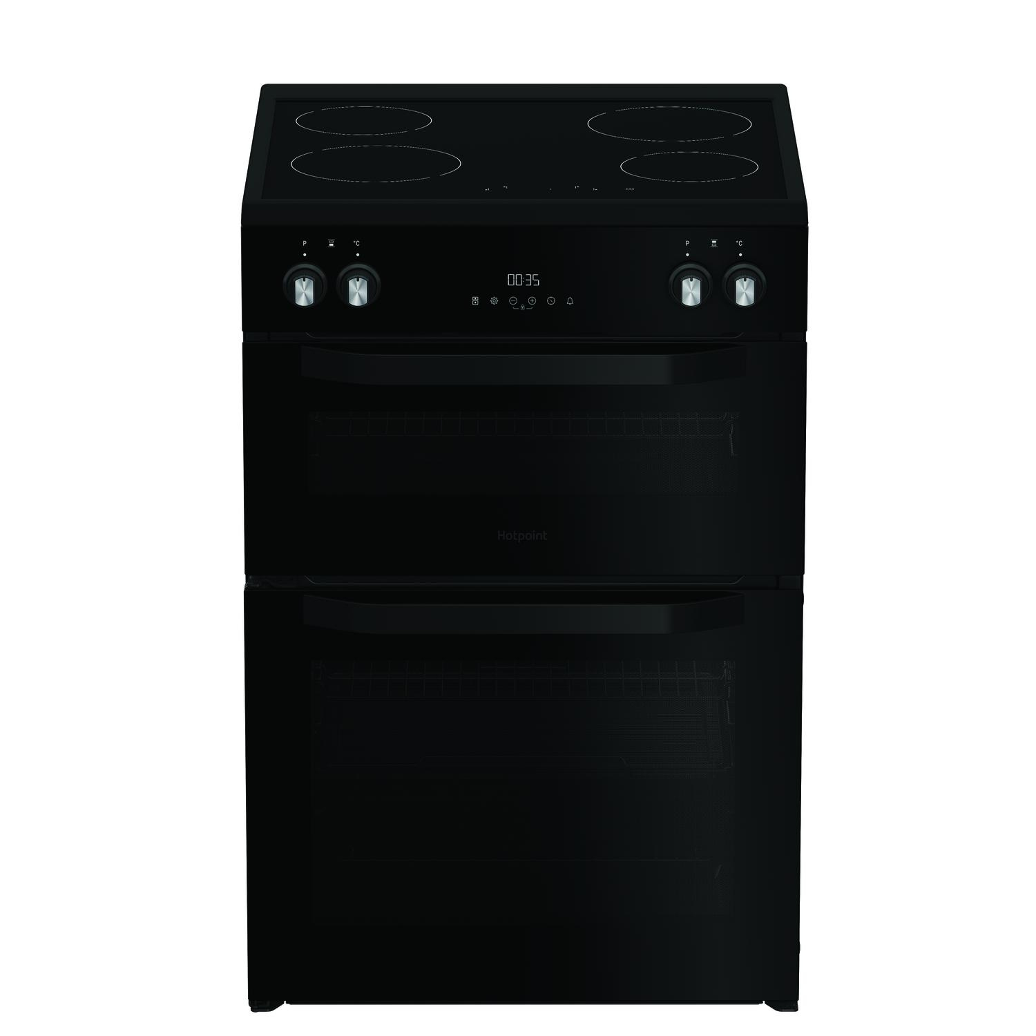 Hotpoint HDME6VDC2AB 60cm Double Oven Electric Cooker with Ceramic Hob - Black thumbnail image