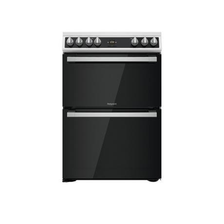 Hotpoint HDT67V9H2CW_UK 60cm Double Electric Cooker with Ceramic Hob - Black/White thumbnail image