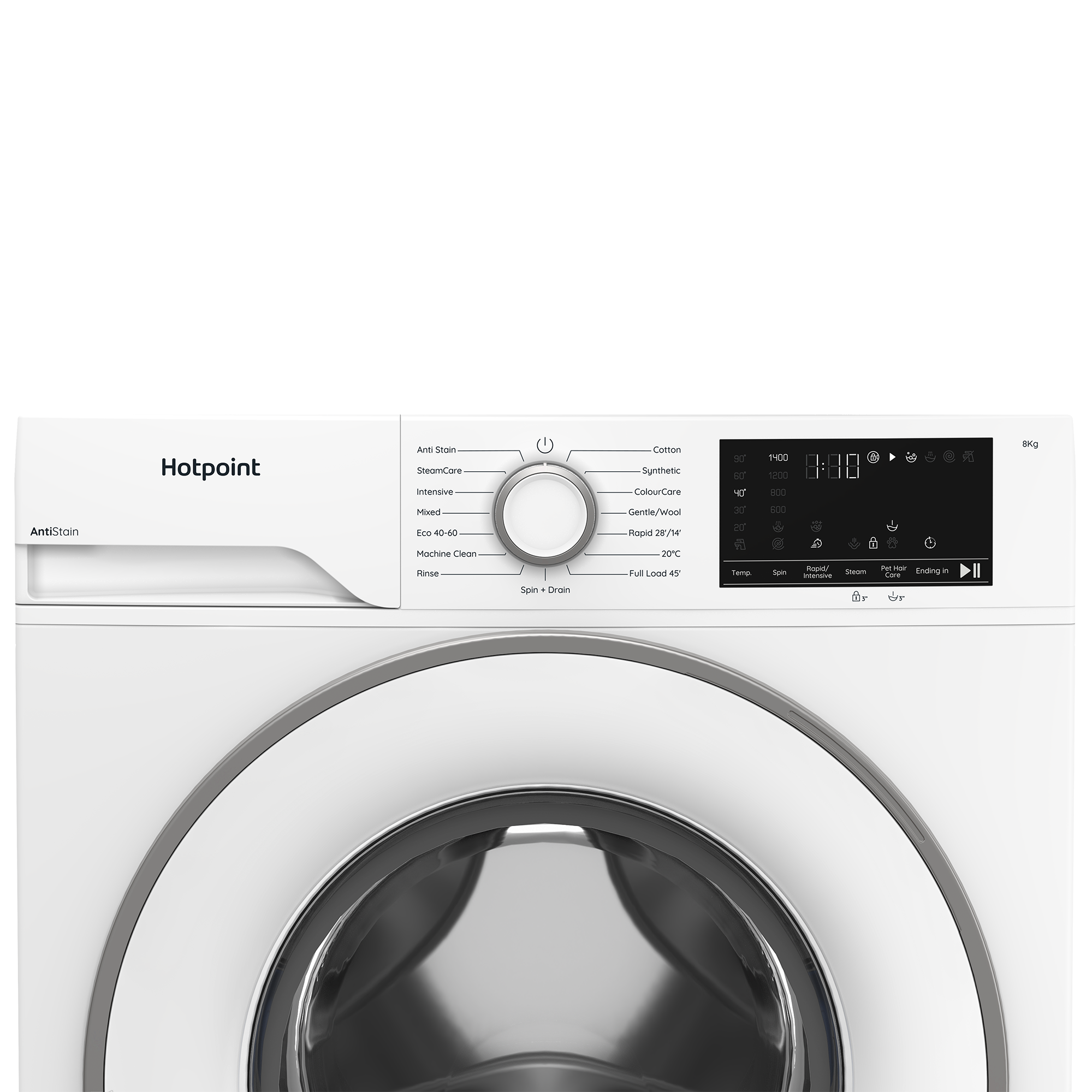 Hotpoint HEV841WUK 8kg 1400 Spin Washing Machine - White thumbnail image