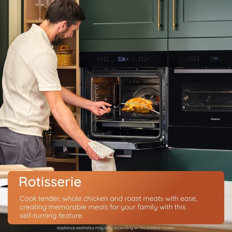 Hotpoint HOI4S8PM0BUK 60cm Built-In Single Pyrolytic Oven with Active Multiflow and Air Fry thumbnail image
