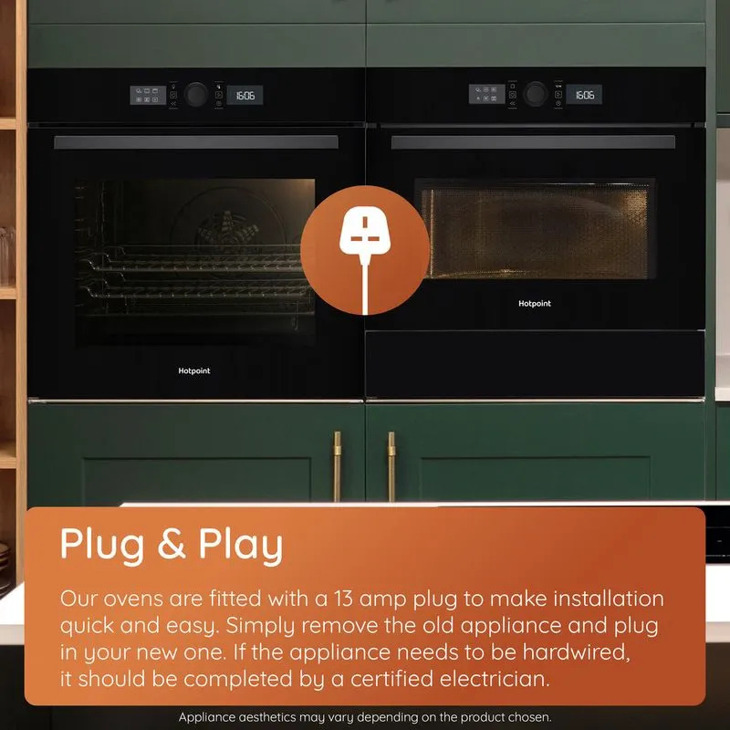 Hotpoint HOI4S8PM0BUK 60cm Built-In Single Pyrolytic Oven with Active Multiflow and Air Fry thumbnail image