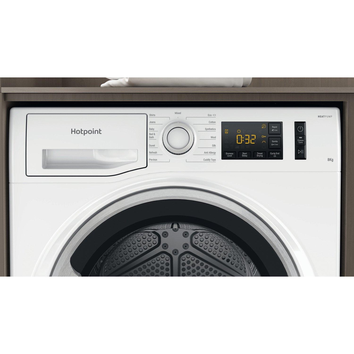 Hotpoint NTSM1182SKUK 8kg Heat Pump Tumble Dryer - White thumbnail image