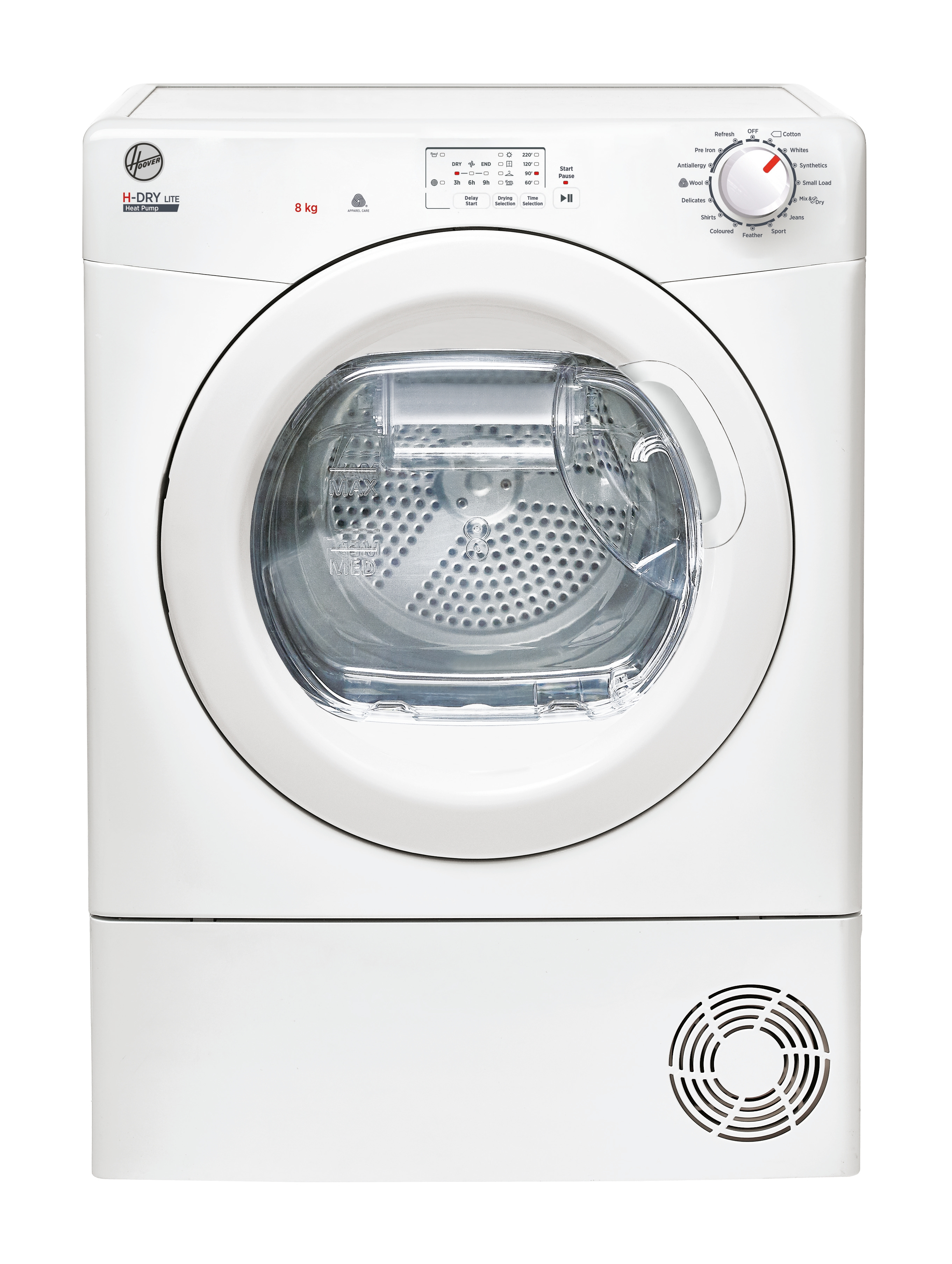 Hoover H-Dry 300 HLE H8A1LE-80 8kg Heat Pump Tumble Dryer - White thumbnail image