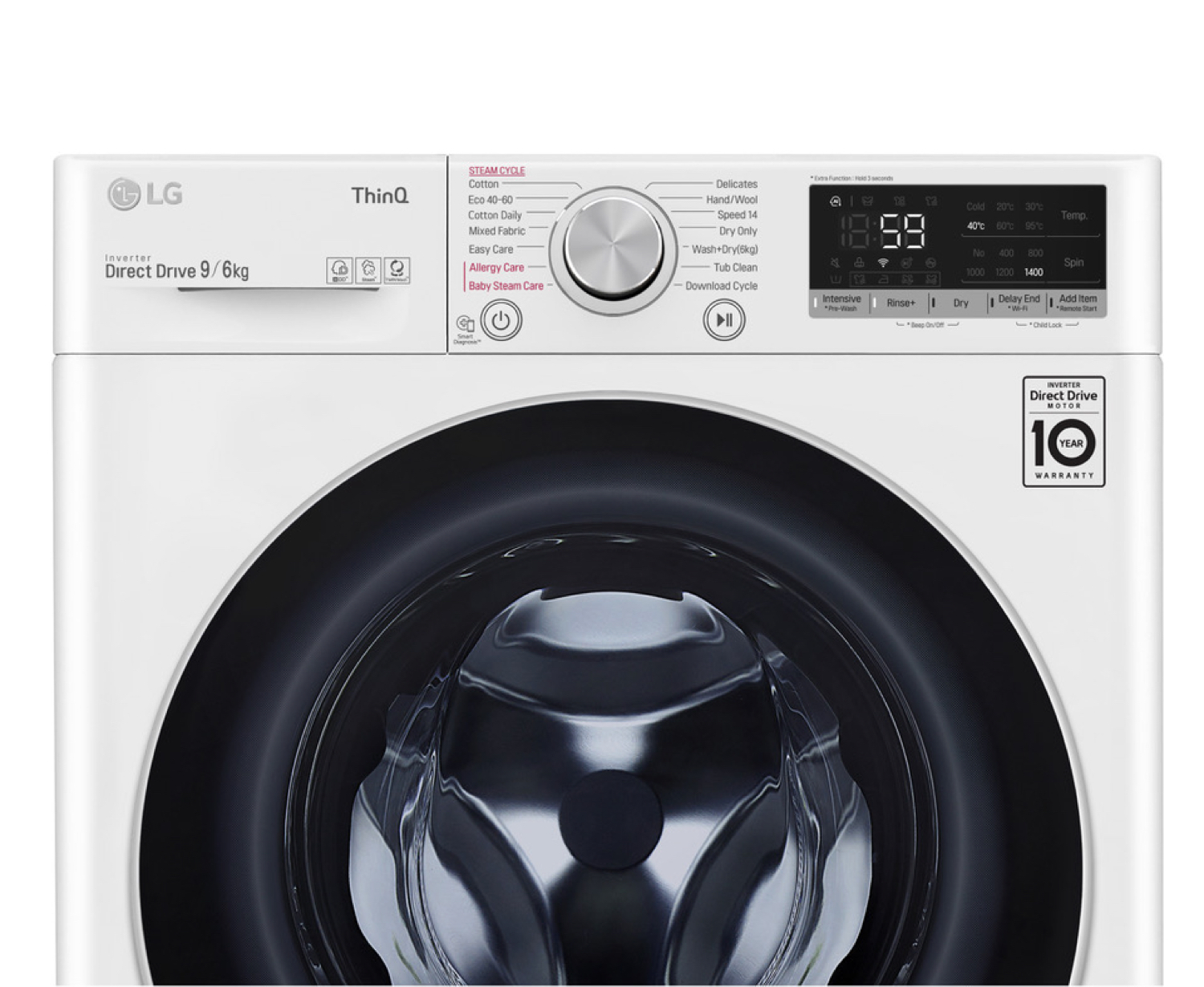 LG FWV696WSE 9kg/6kg 1400 Spin Washer Dryer - White thumbnail image