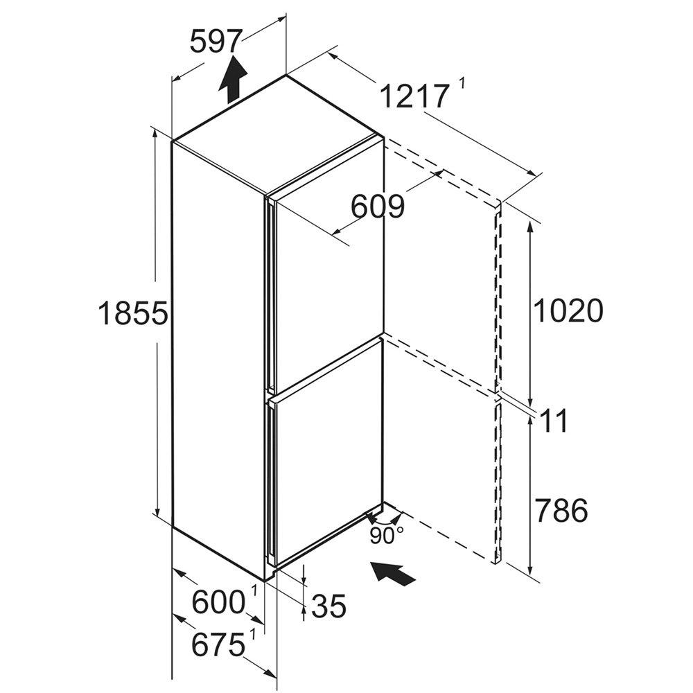 Liebherr CNSDC5203 60cm 60/40 Frost Free Fridge Freezer with EasyFresh - Silver thumbnail image