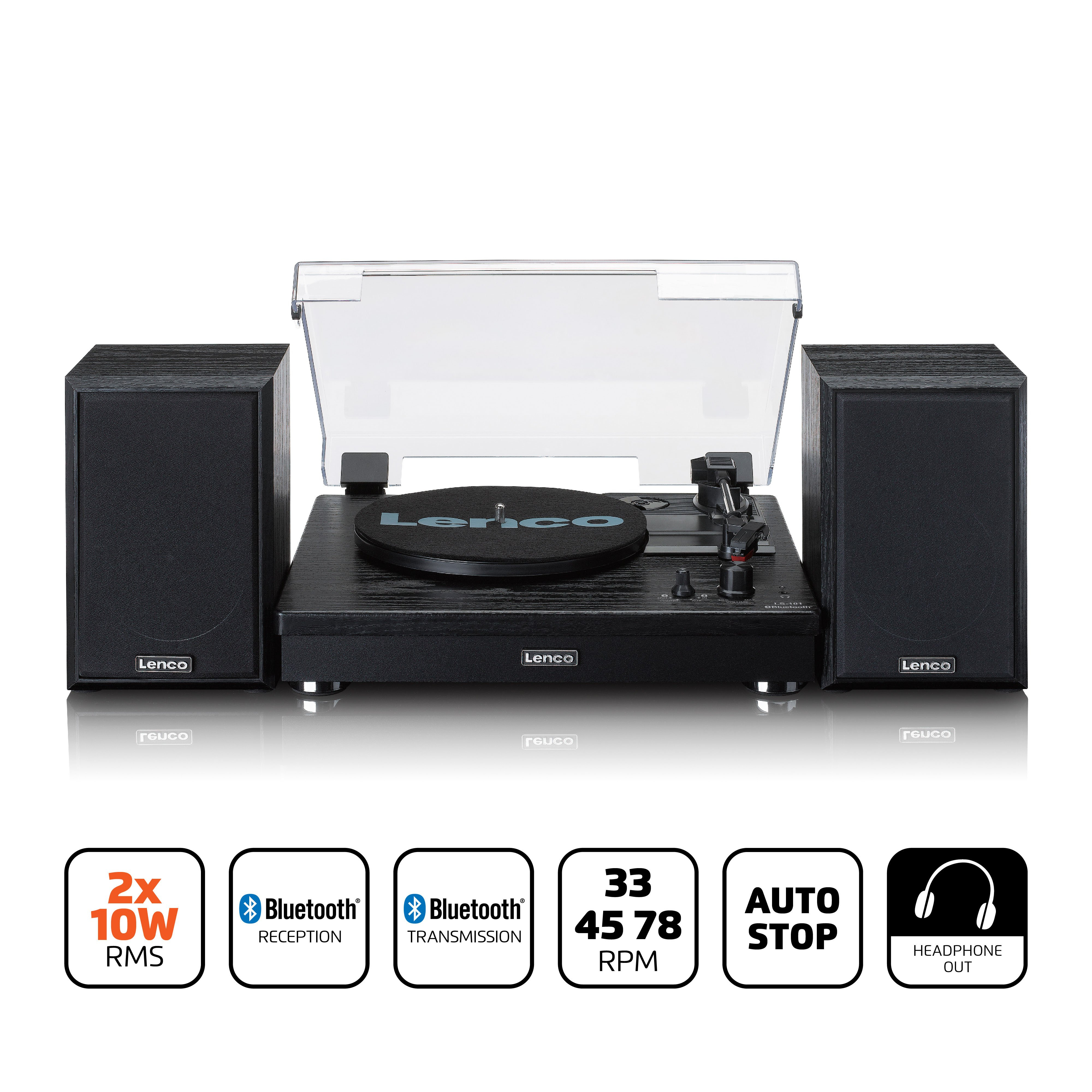 Lenco A004814 Lenco LS-101 Turntable & Hi Fi speakers  - Black thumbnail image