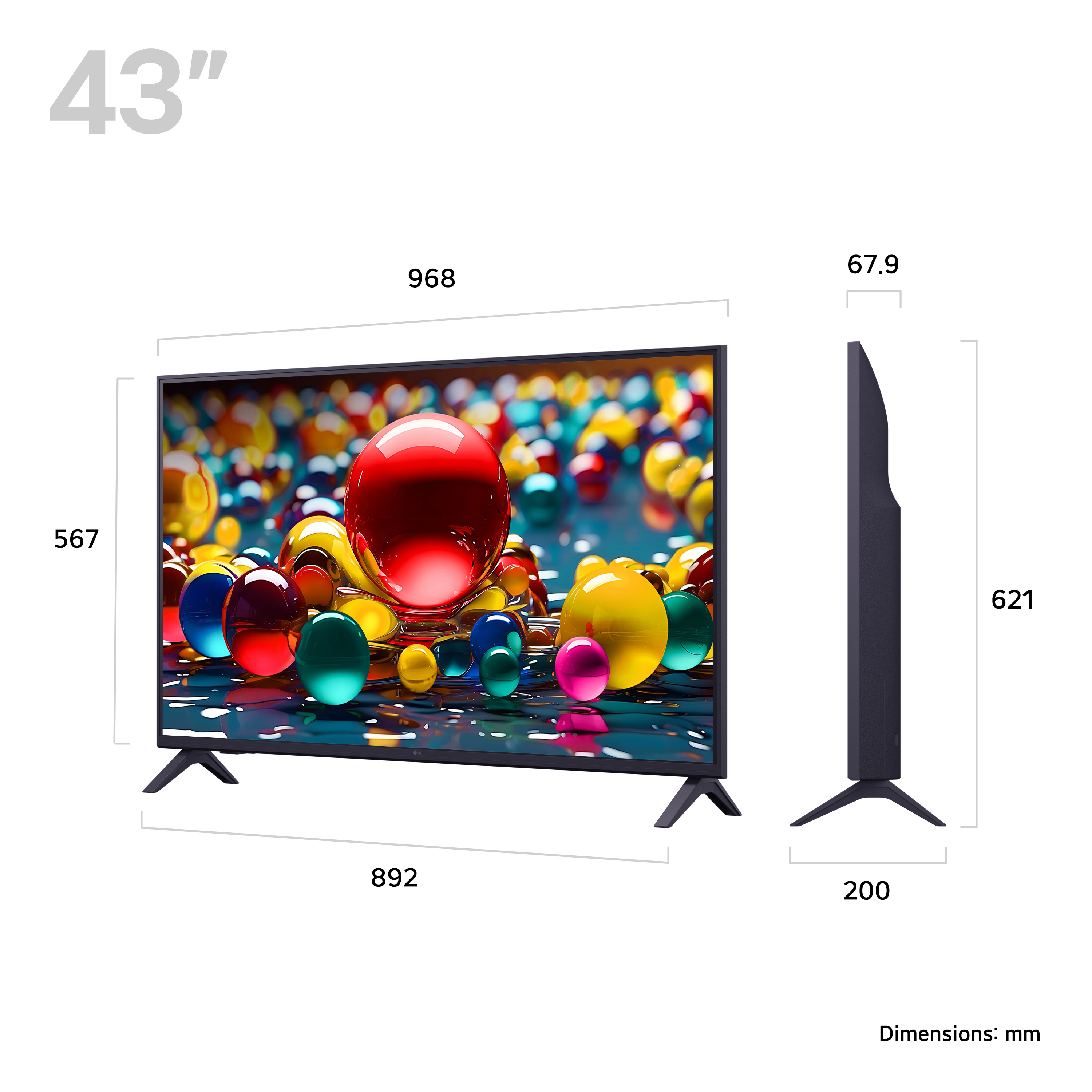 LG 43UA74006LB.AEK 43" 4K Ultra HD Smart TV thumbnail image