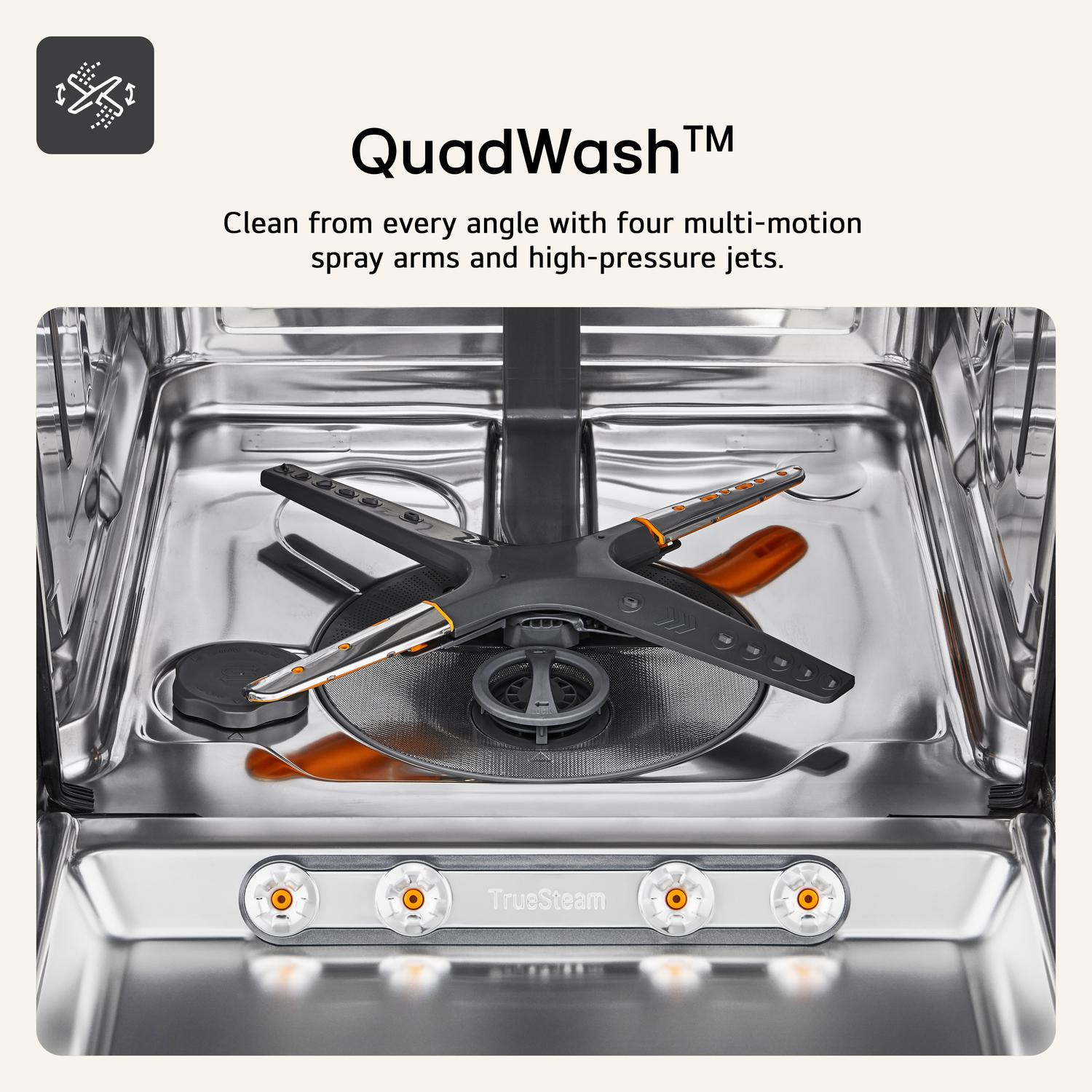 LG Series 5 TrueSteam QuadWash DF273FVS 14 PS WiFi Connected Freestanding Full Size Dishwasher - Silver thumbnail image
