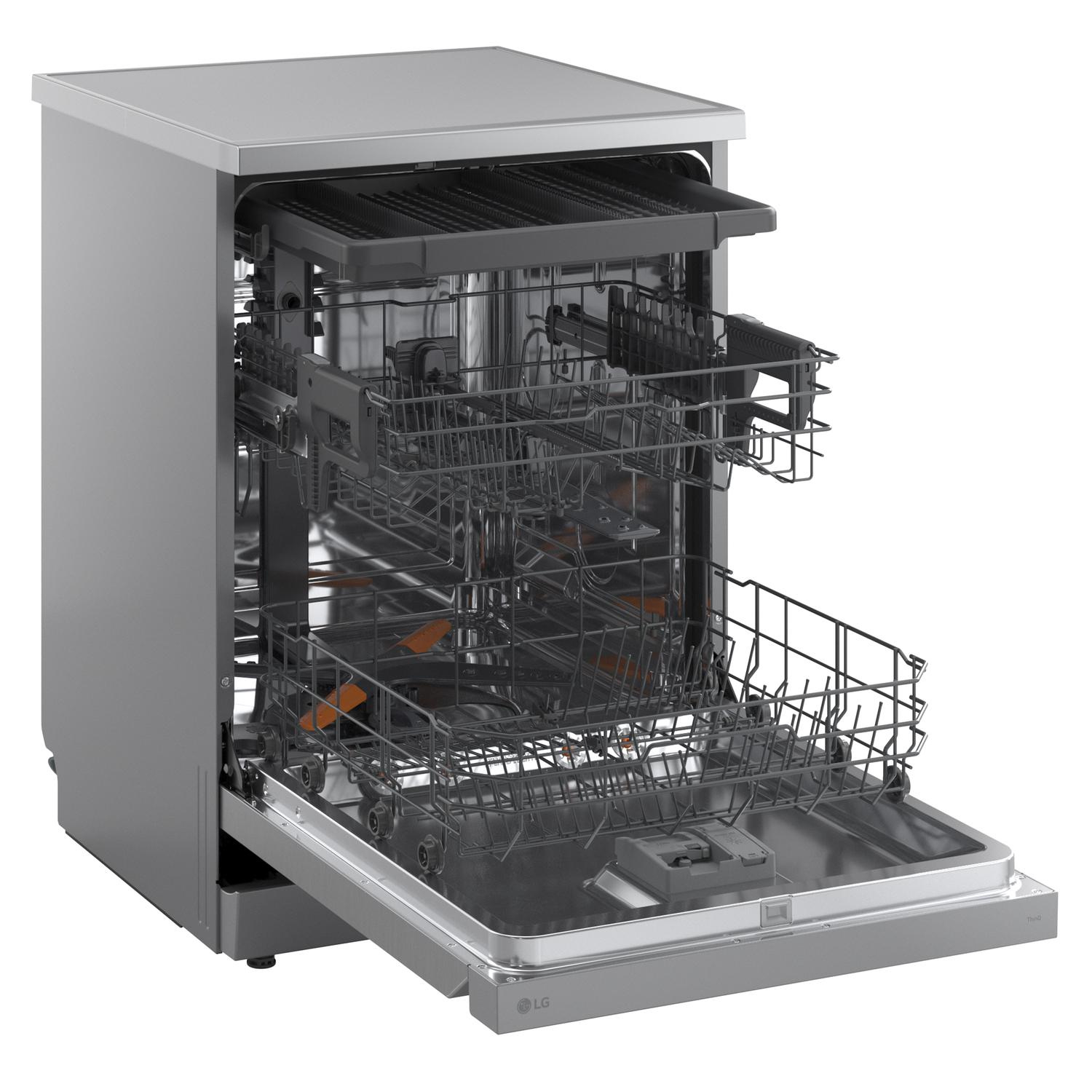 LG Series 5 TrueSteam QuadWash DF273FVS 14 PS WiFi Connected Freestanding Full Size Dishwasher - Silver thumbnail image