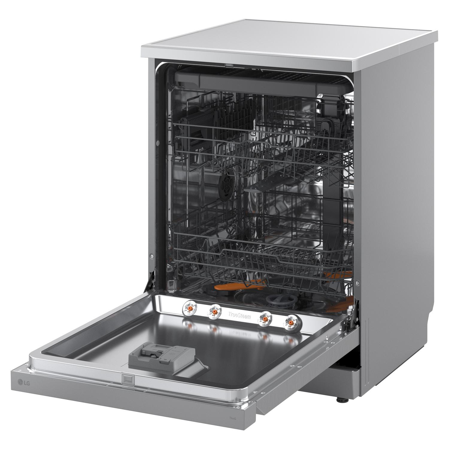 LG Series 5 TrueSteam QuadWash DF273FVS 14 PS WiFi Connected Freestanding Full Size Dishwasher - Silver thumbnail image