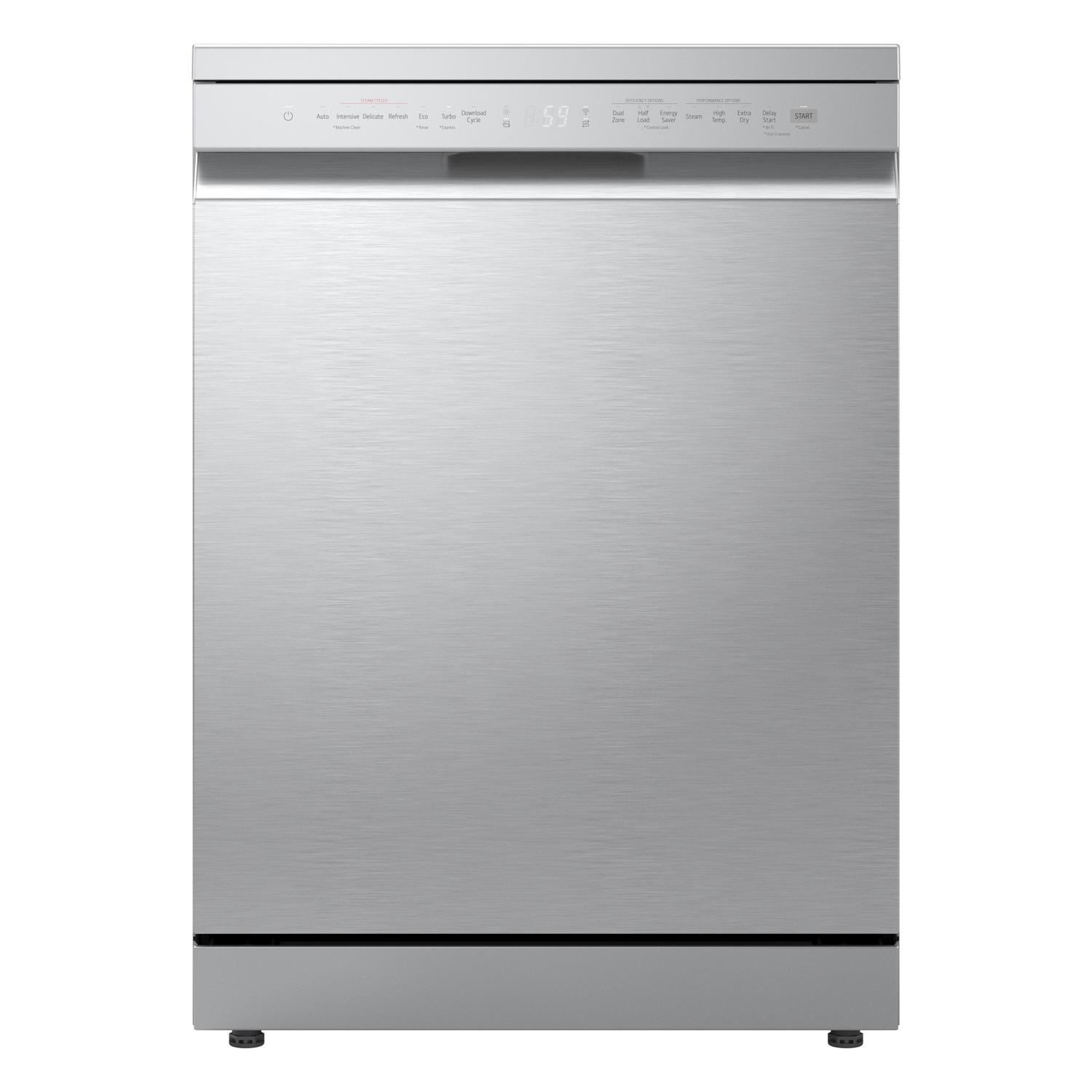 LG Series 5 TrueSteam QuadWash DF273FVS 14 PS WiFi Connected Freestanding Full Size Dishwasher - Silver thumbnail image