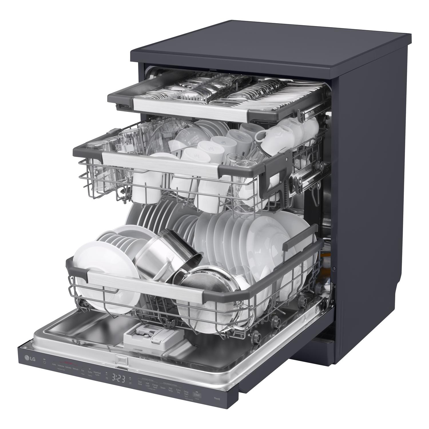 LG TrueSteam QuadWash DF587HMS WiFi Connected Full Size Dishwasher - Matte Black - 14 Place Settings thumbnail image
