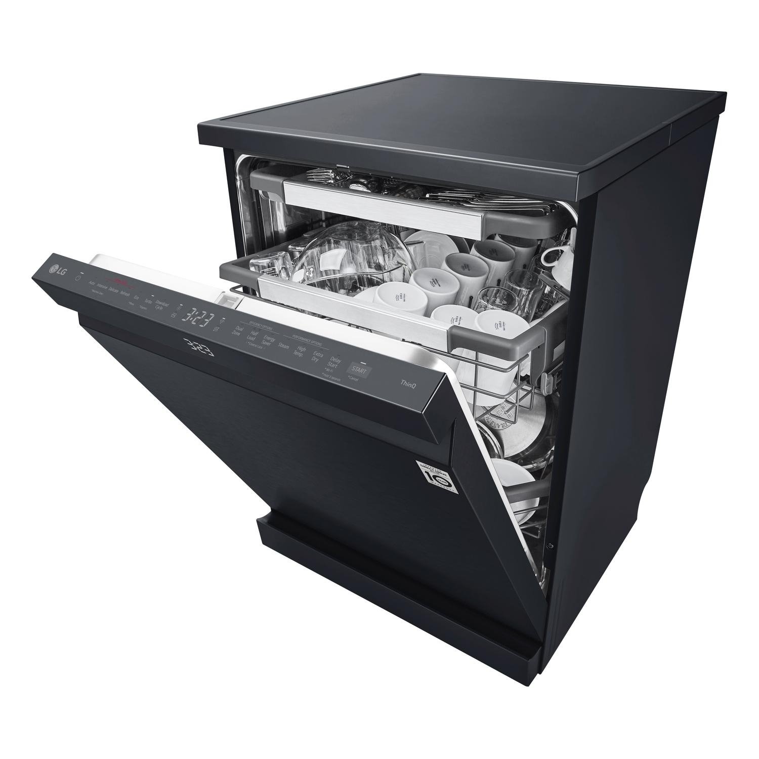 LG TrueSteam QuadWash DF587HMS WiFi Connected Full Size Dishwasher - Matte Black - 14 Place Settings thumbnail image