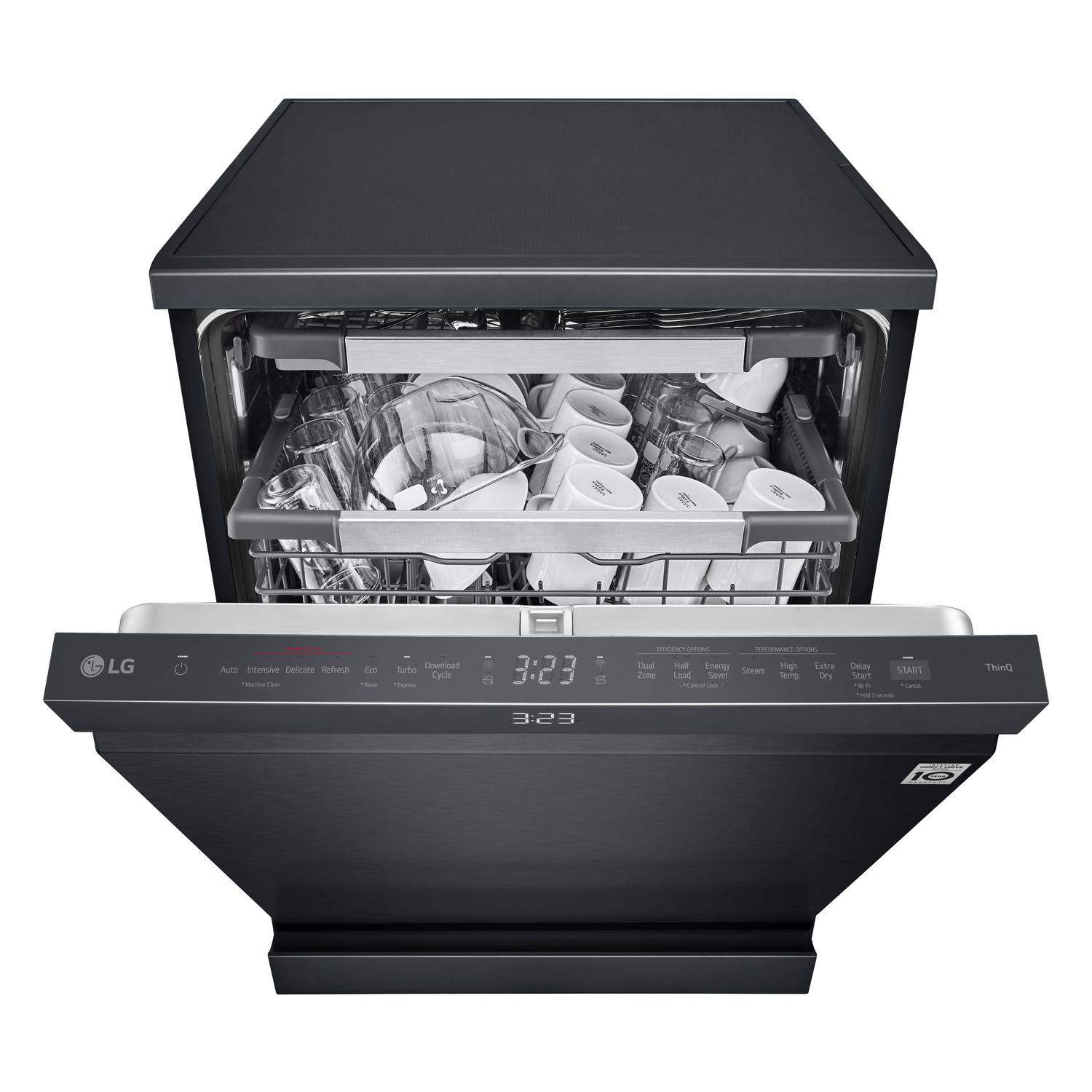 LG TrueSteam QuadWash DF587HMS WiFi Connected Full Size Dishwasher - Matte Black - 14 Place Settings thumbnail image