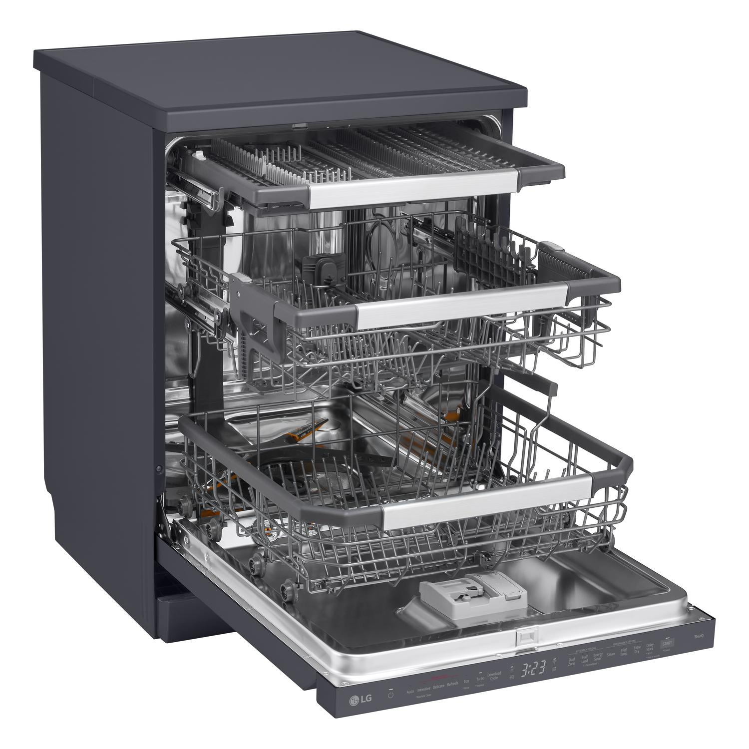 LG TrueSteam QuadWash DF587HMS WiFi Connected Full Size Dishwasher - Matte Black - 14 Place Settings thumbnail image