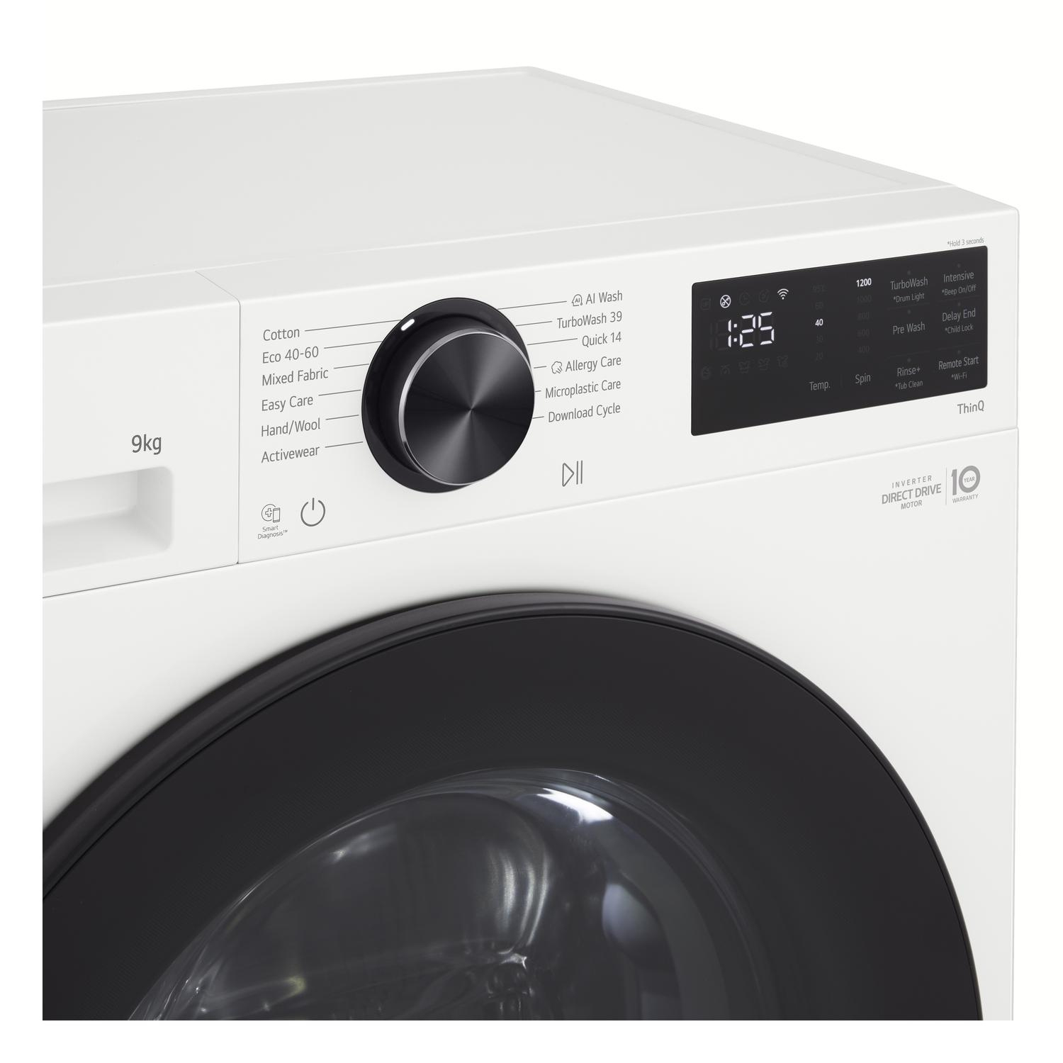 LG F2X50S9TWB 9kg 1200 Spin Washing Machine - White thumbnail image