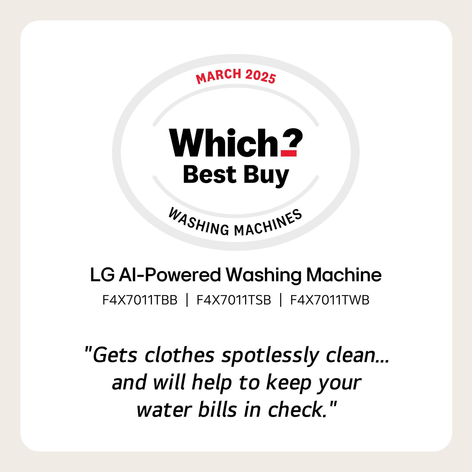 LG Series 7 AI Direct Drive F4X7011TBB - 11 kg 1400 Spin Washing Machine - Matte Black thumbnail image