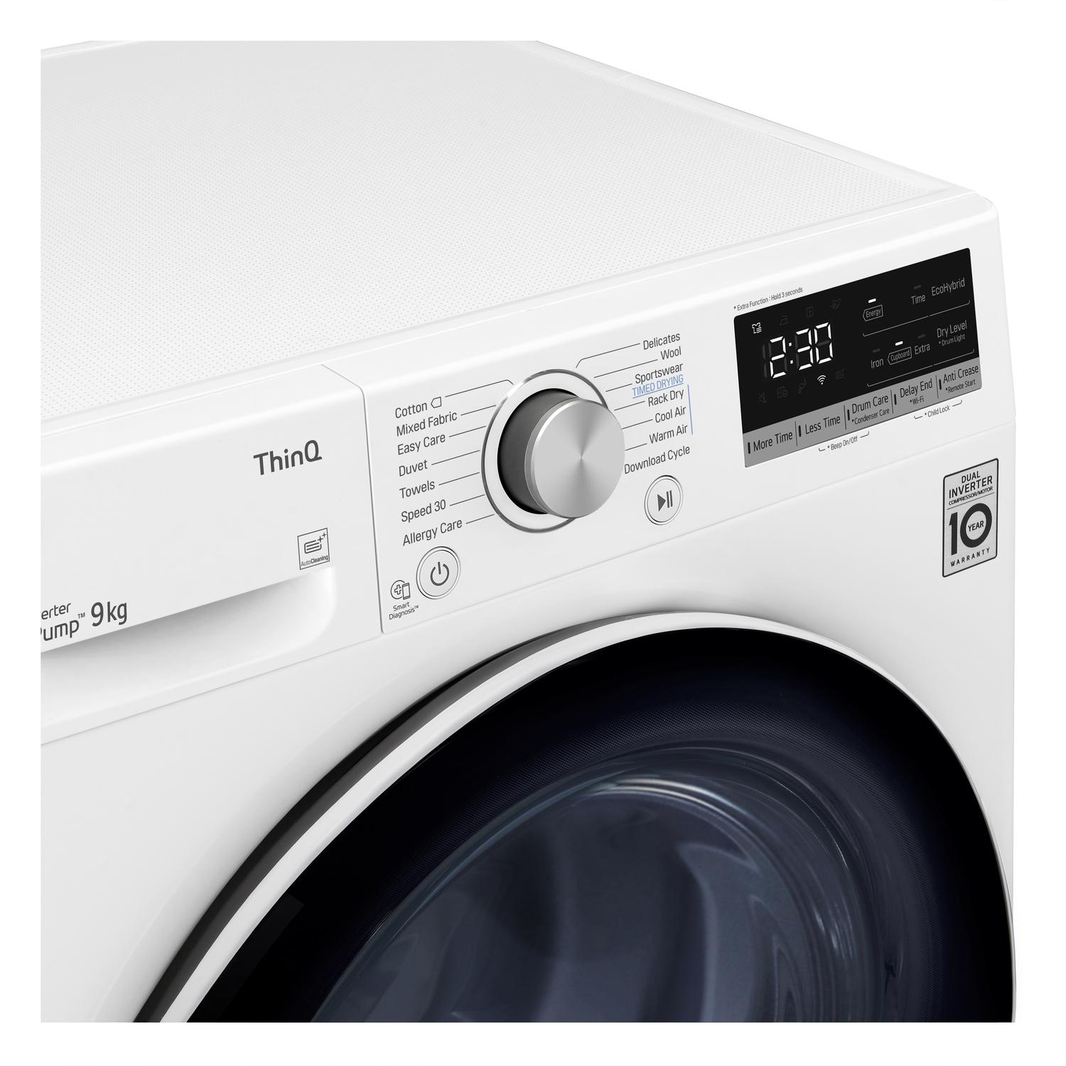 LG Series 4 ThinQ FDV709W  9 kg Heat Pump Tumble Dryer - White thumbnail image