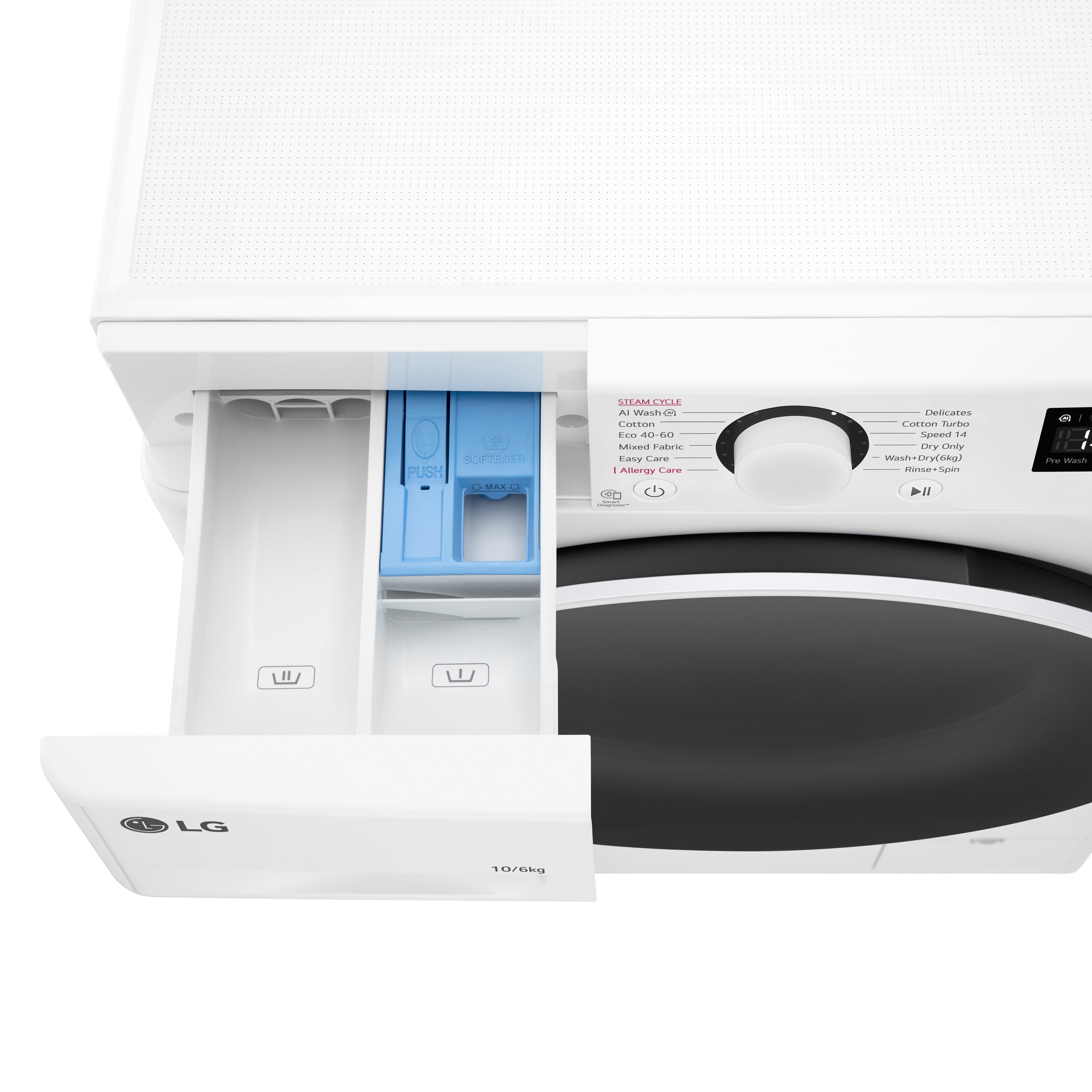 LG FWY606WWLN1 10kg/6kg 1400 Spin Washer Dryer - White thumbnail image