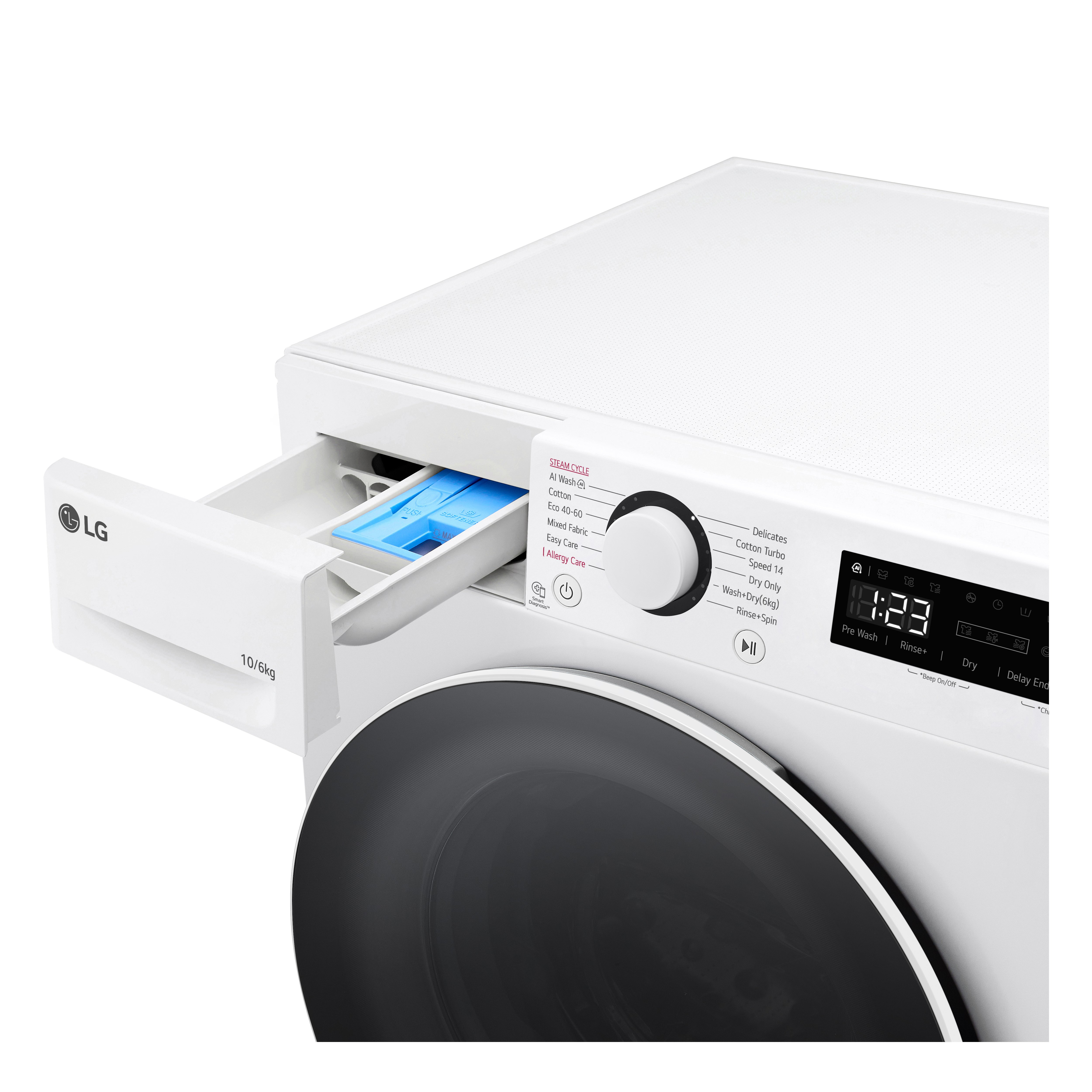 LG FWY606WWLN1 10kg/6kg 1400 Spin Washer Dryer - White thumbnail image
