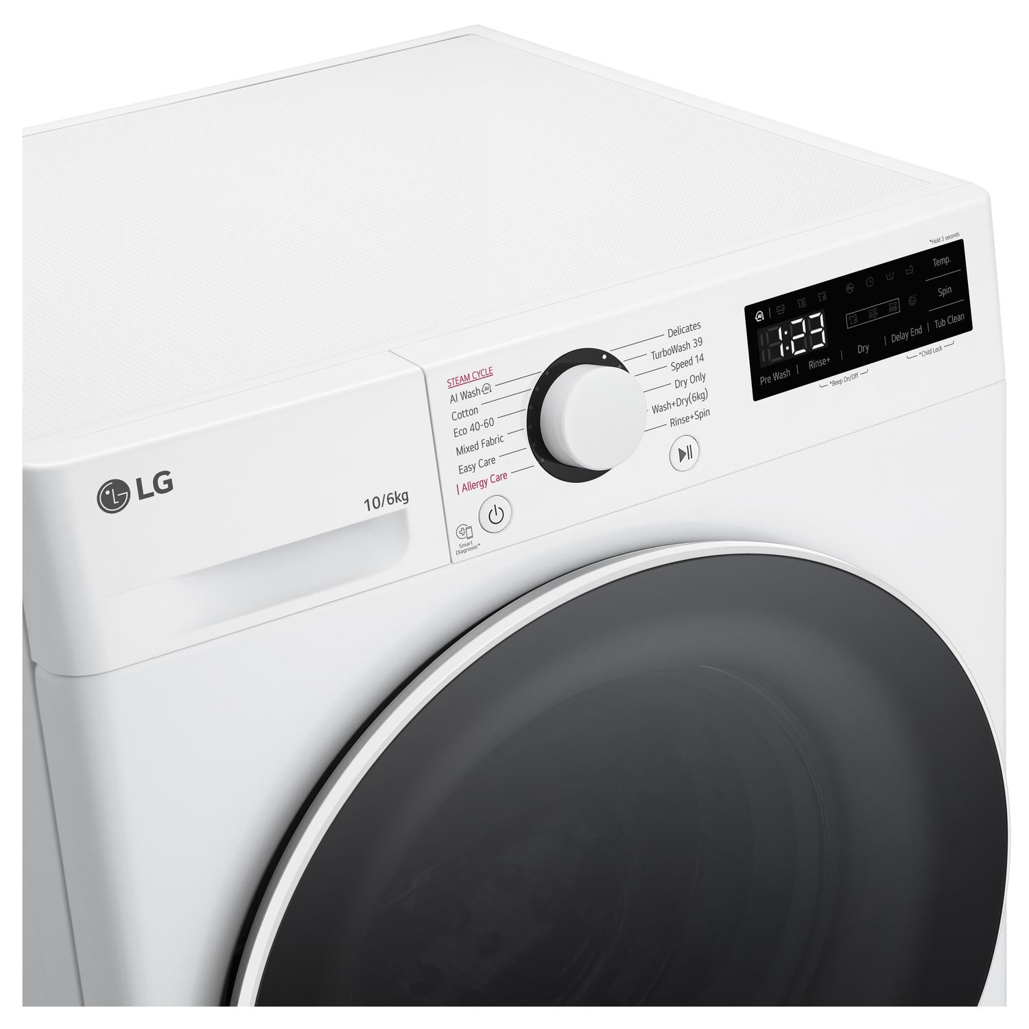 LG FWY706WWTN1 10kg/6kg 1400 Spin Washer Dryer - White thumbnail image
