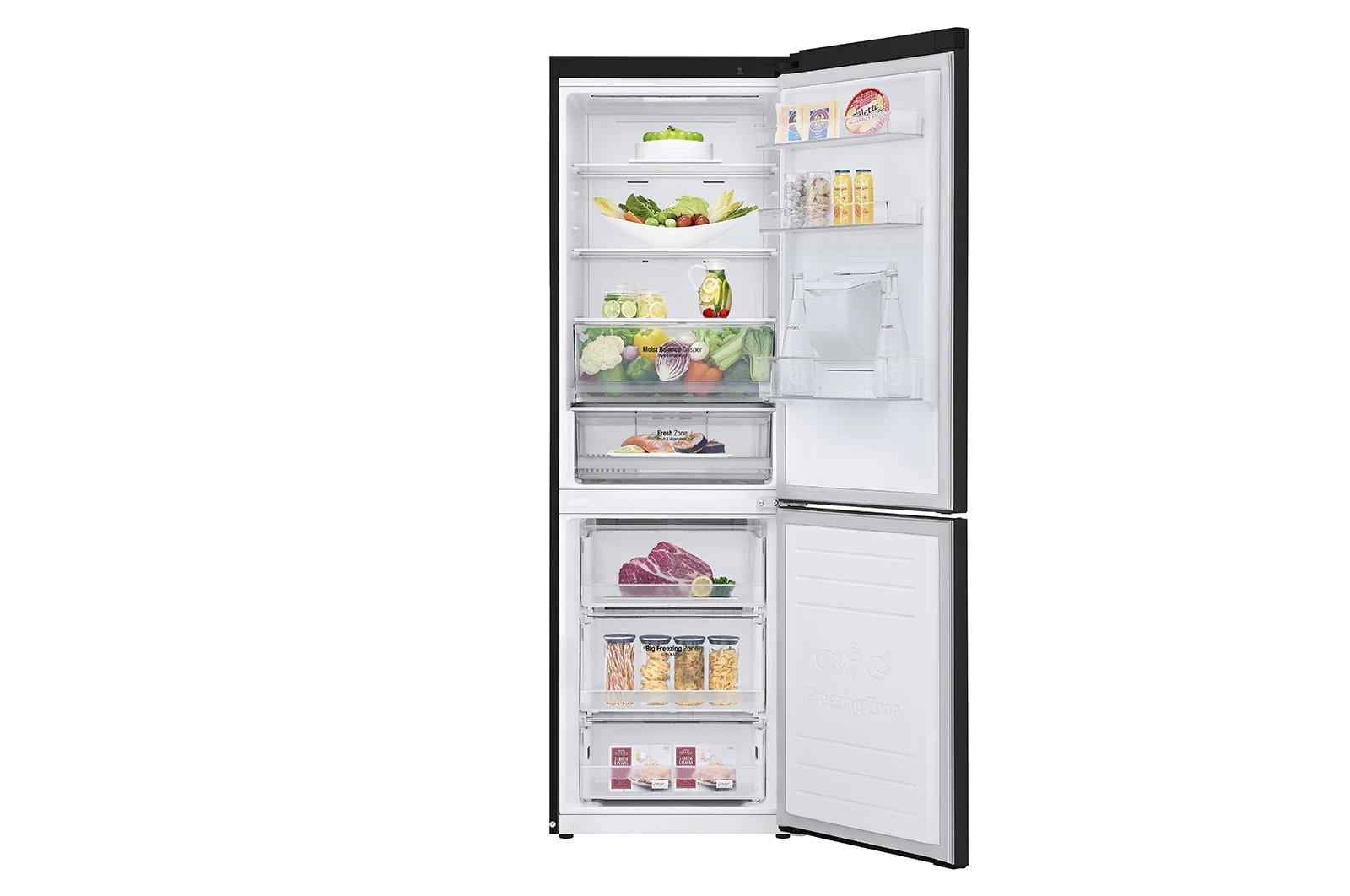 LG GBF61BLHEN 59.5cm 70/30 Frost Free Fridge Freezer - Black Steel thumbnail image