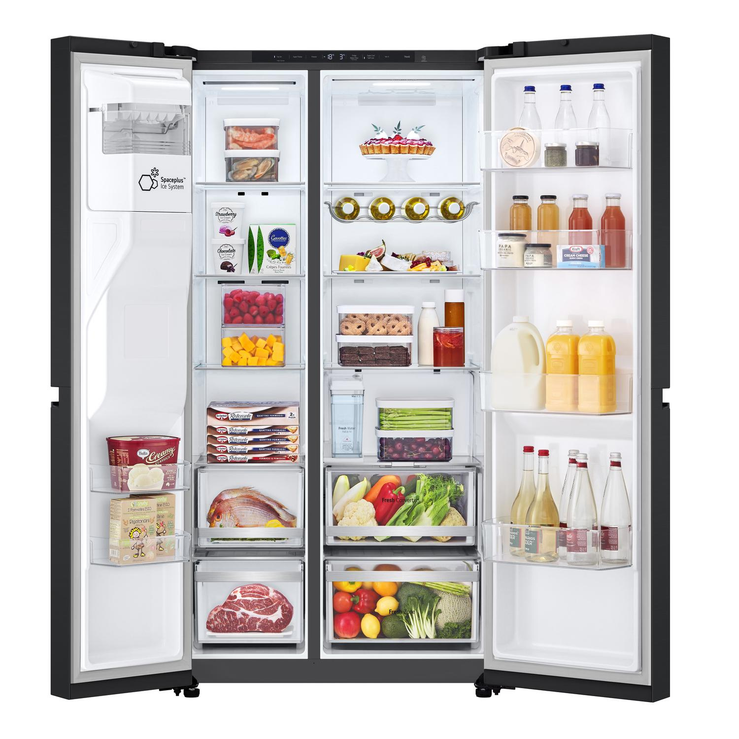 LG GSLE81EPBD 91.3cm Total No Frost American Fridge Freezer - Essence Matte Black thumbnail image