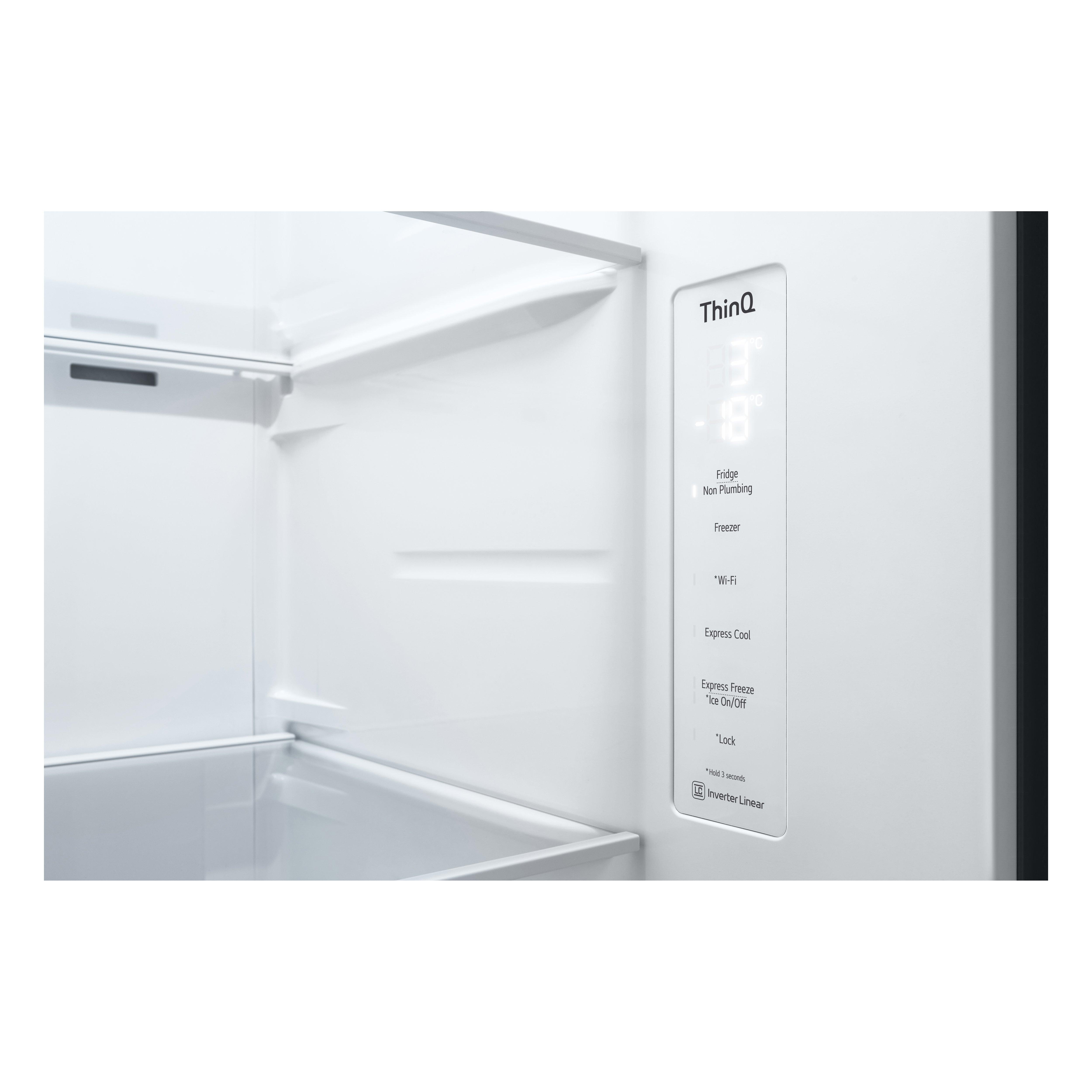 LG GSLV71PZTD 91.3cm Frost Free American Style Fridge Freezer - Shiny Steel thumbnail image