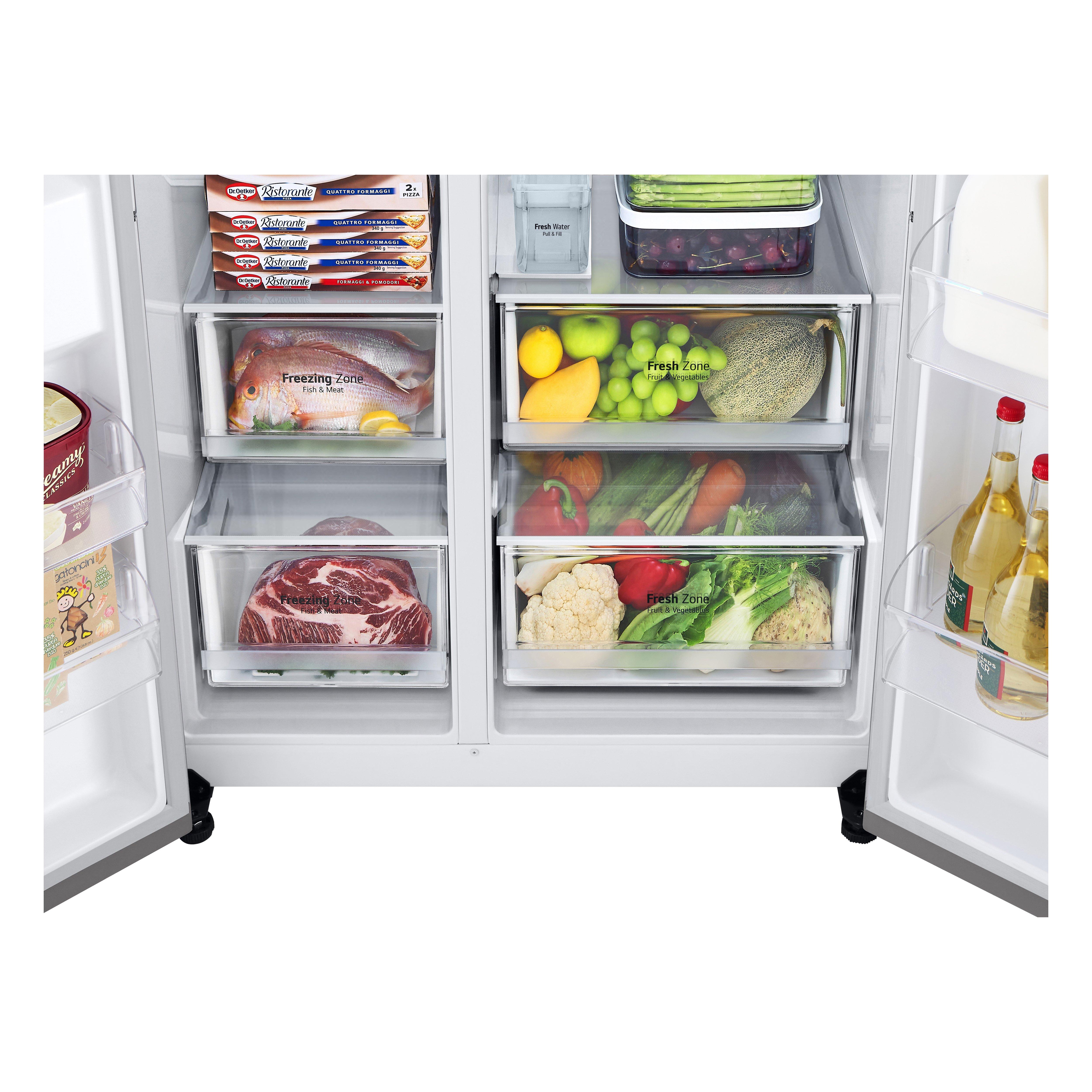 LG GSLV71PZTD 91.3cm Frost Free American Style Fridge Freezer - Shiny Steel thumbnail image