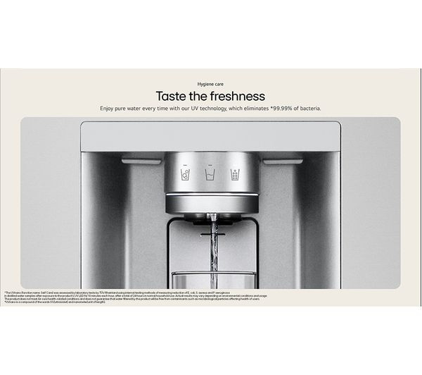LG GSXE91BSAD Side By Side 91.3cm Non Plumbed - Fridge Freezer - Brushed Steel thumbnail image