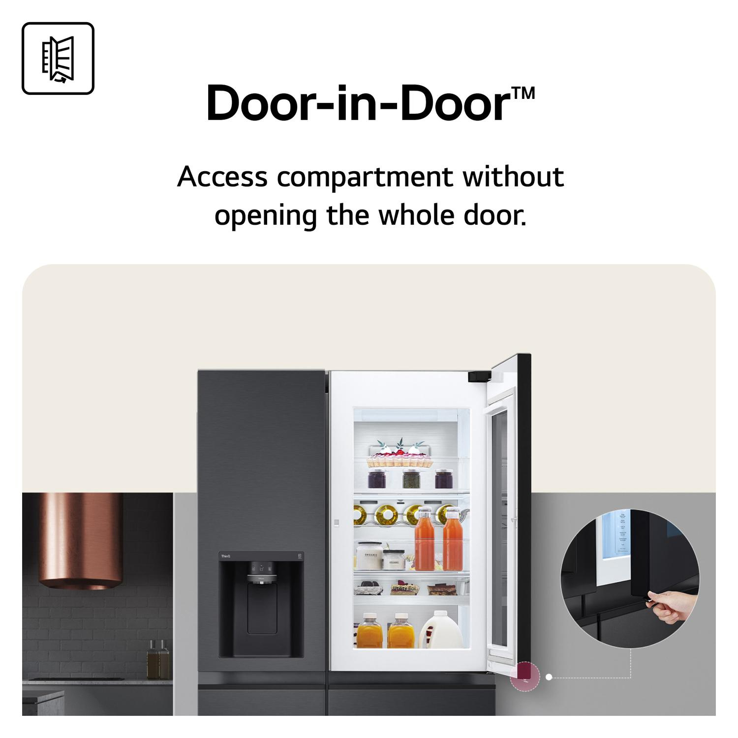 LG GSXE91EVAD 91.3cm Frost Free American Fridge Freezer - Essence Black Steel thumbnail image