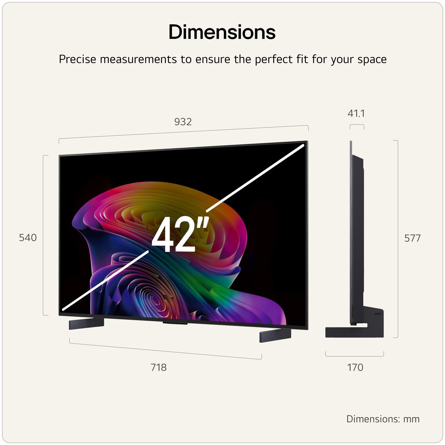 LG OLED42C66LB.AEK 42" 4K OLED Smart TV - Dark Titan Silver thumbnail image