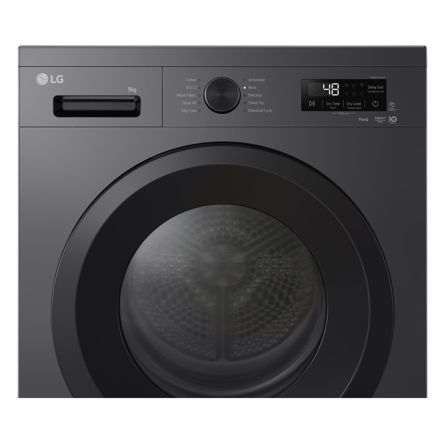 LG RHX1009NMK 9kg Heat Pump Tumble Dryer - Slate Grey thumbnail image