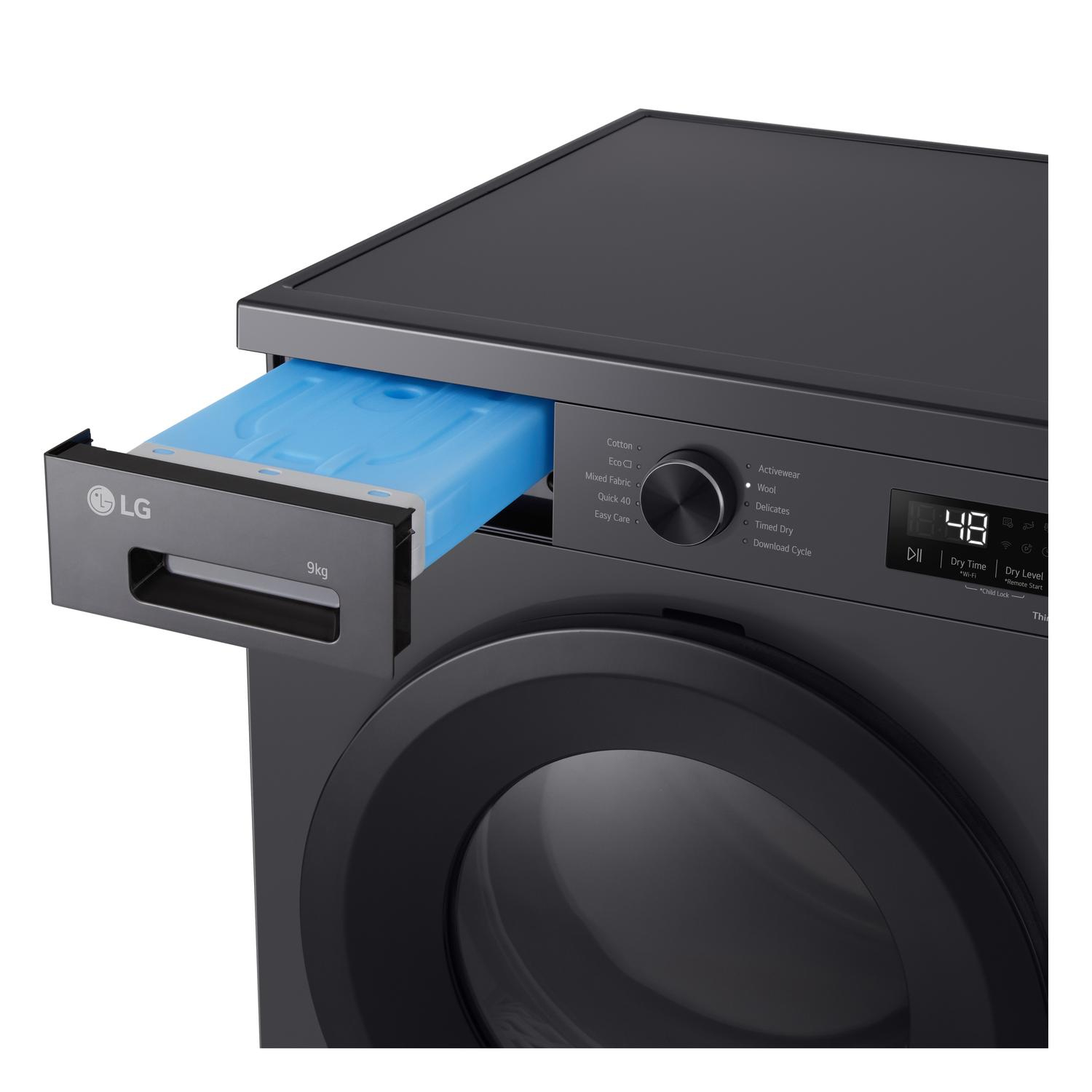 LG RHX1009NMK 9kg Heat Pump Tumble Dryer - Slate Grey thumbnail image
