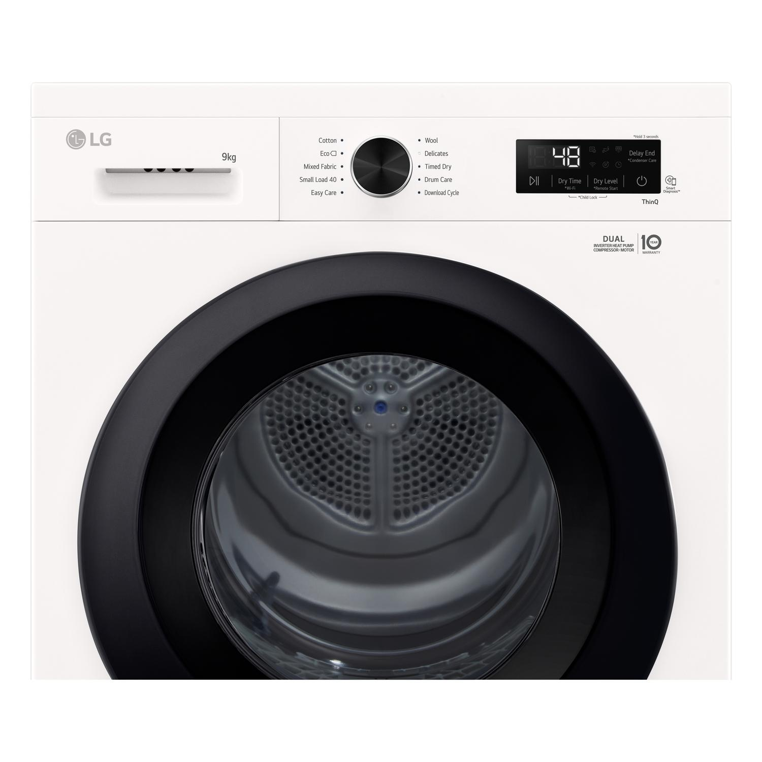 LG Series 2 ThinQ RHX1009NWK 9 kg Heat Pump Tumble Dryer - White thumbnail image