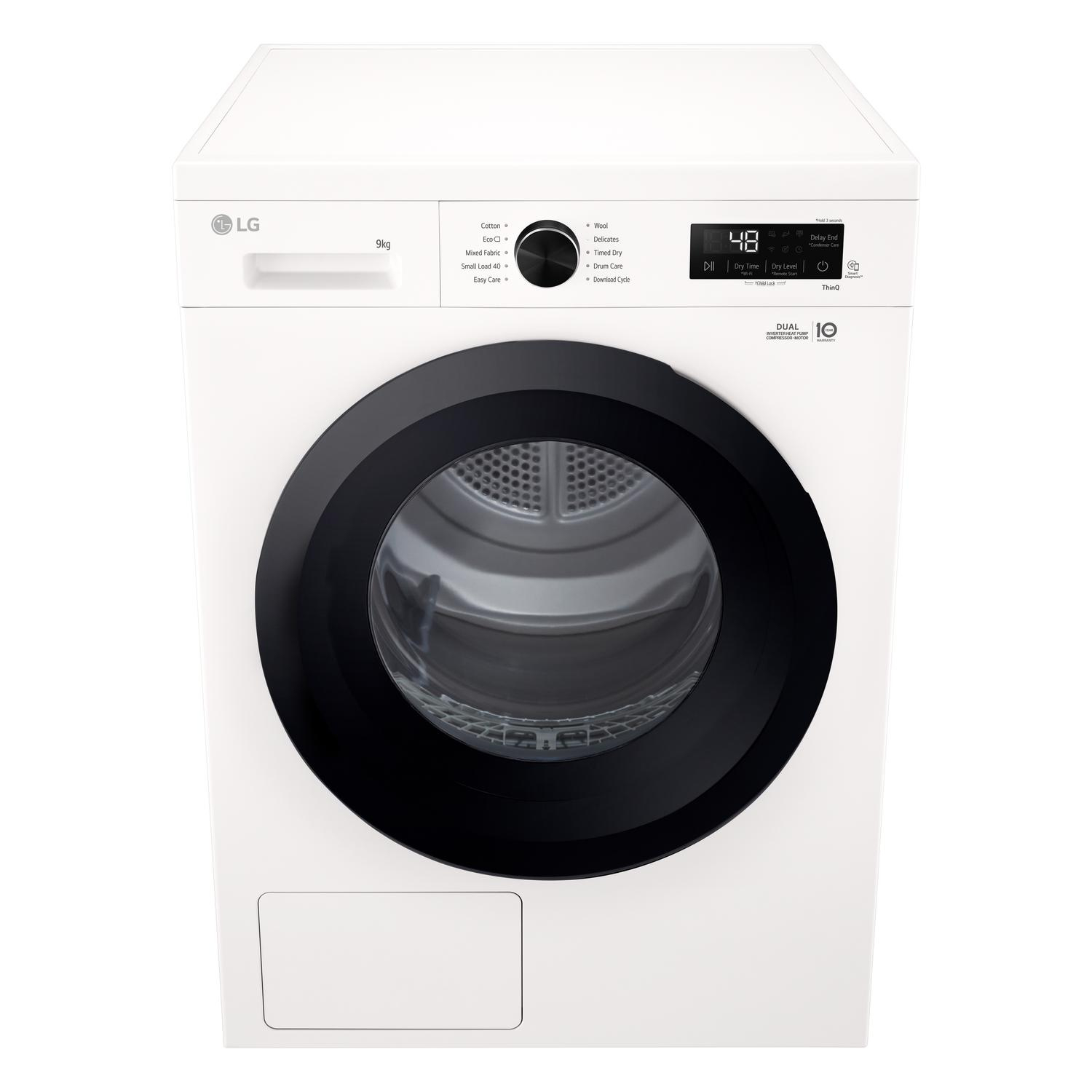 LG Series 2 ThinQ RHX1009NWK 9 kg Heat Pump Tumble Dryer - White thumbnail image