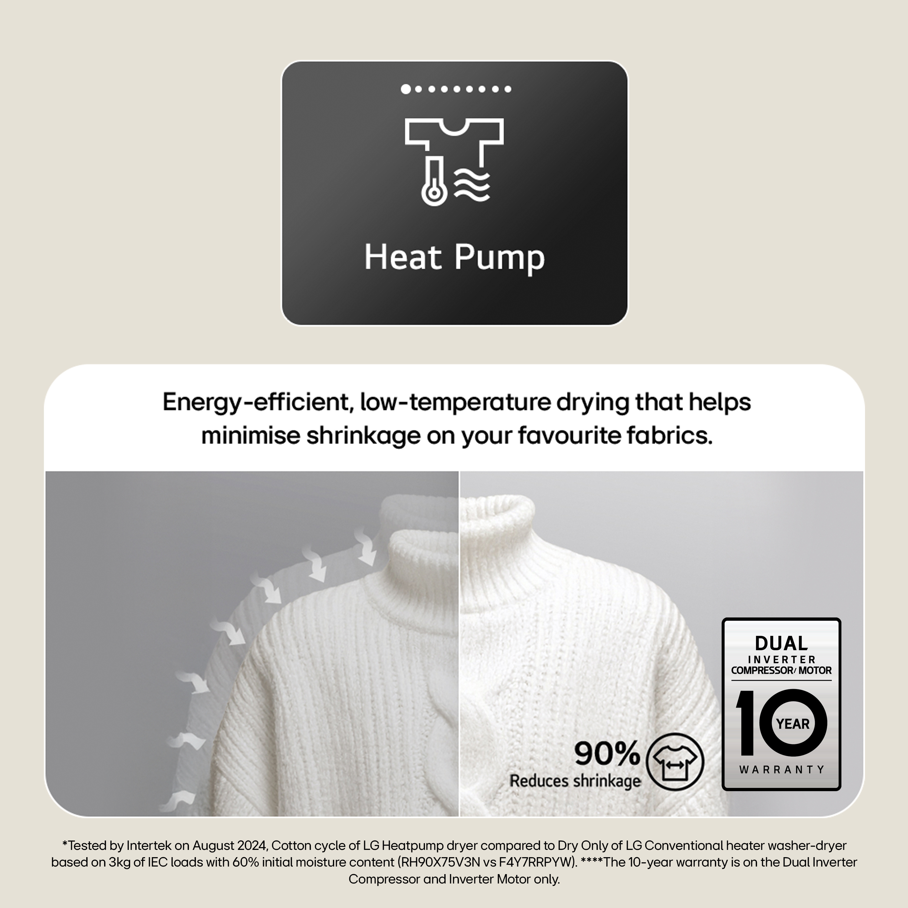 LG Series 5 RHX5009TWB 9kg Heat Pump Tumble Dryer - White thumbnail image