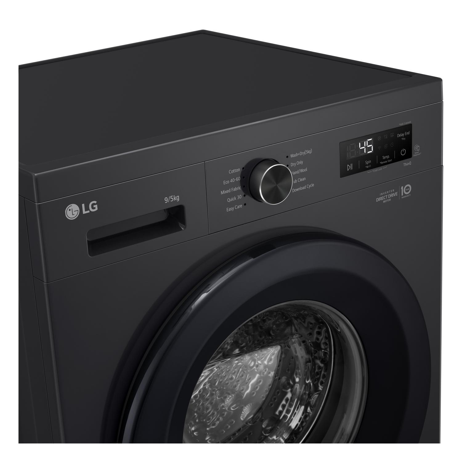 LG Series 2 Direct Drive W4X1095NNK 9 kg Washer Dryer - Onyx Black thumbnail image