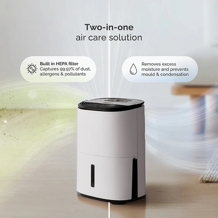 Meaco ARETEONE6L, 6L Compact Dehumidifier / Air Purifier - White and charcoal black thumbnail image